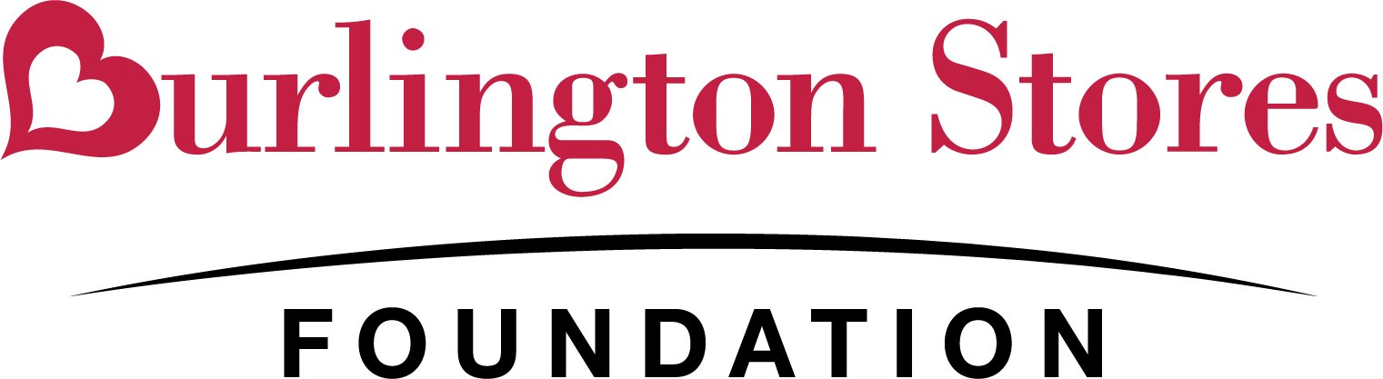 Burlington Stores Foundation logo with a stylized red heart and black curved line above the black word 'FOUNDATION'.
