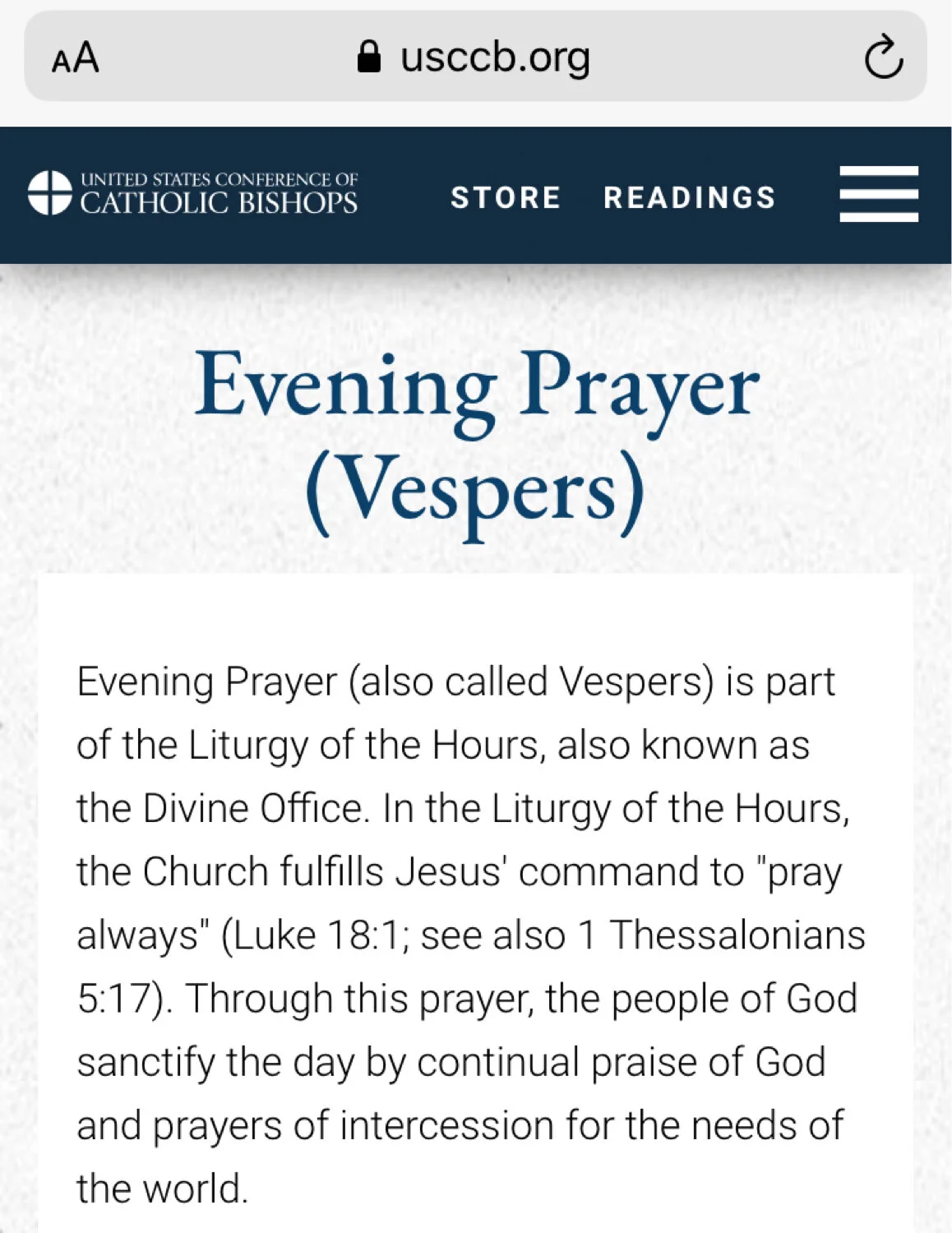 Chanted Vespers