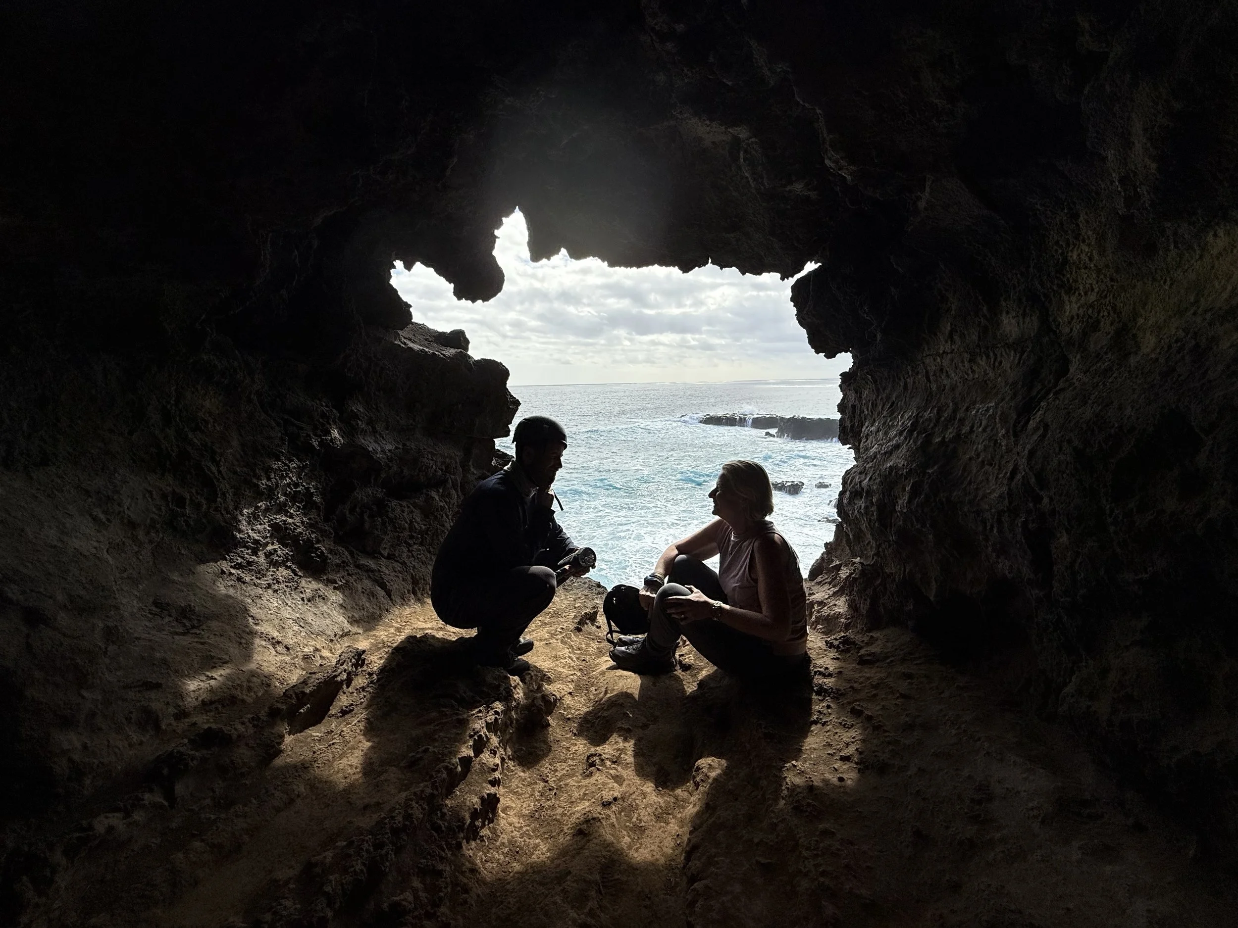 A window view from the Lava Caves