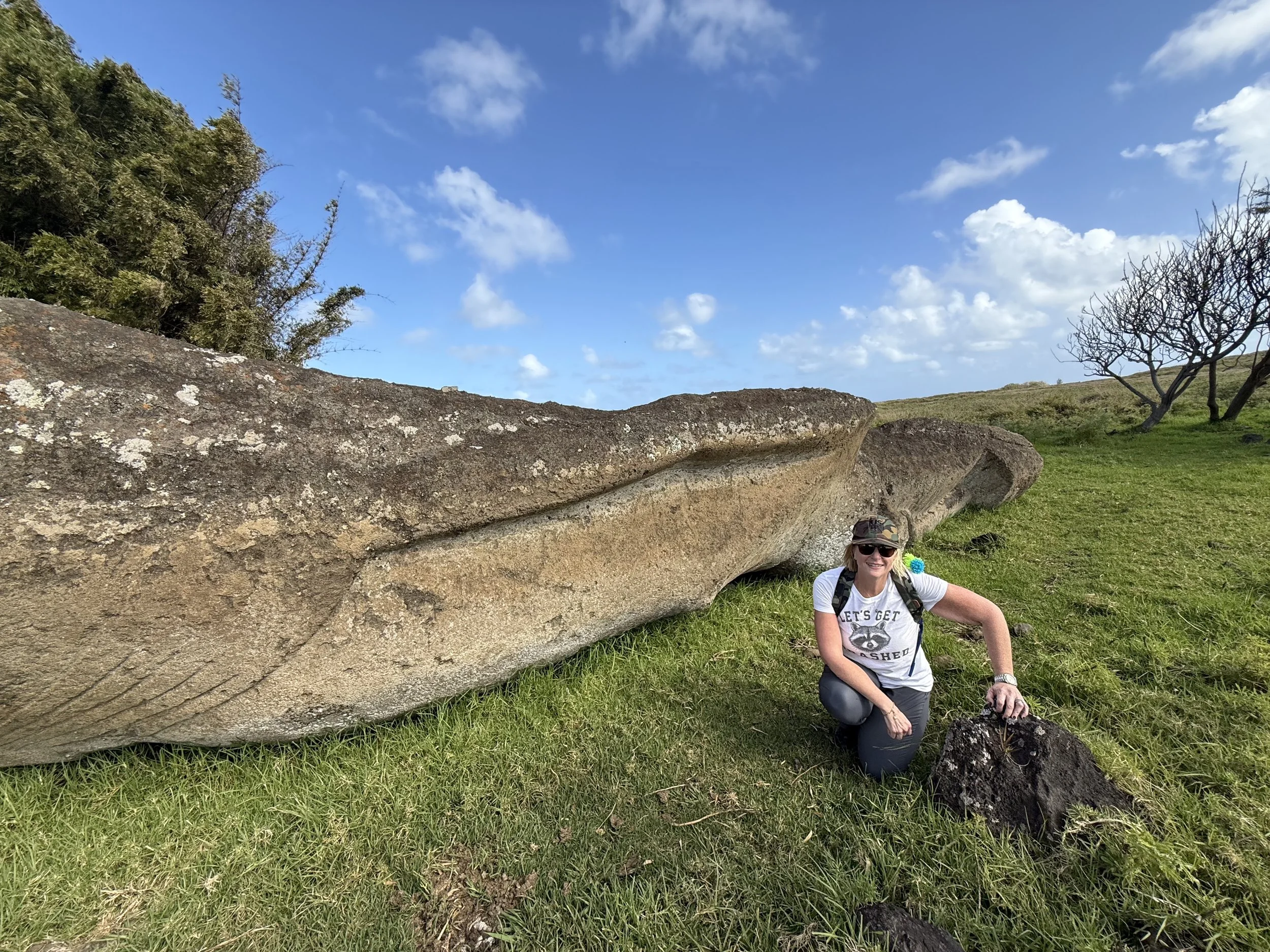 A fallen Moai near the quarry, the scale is huge!