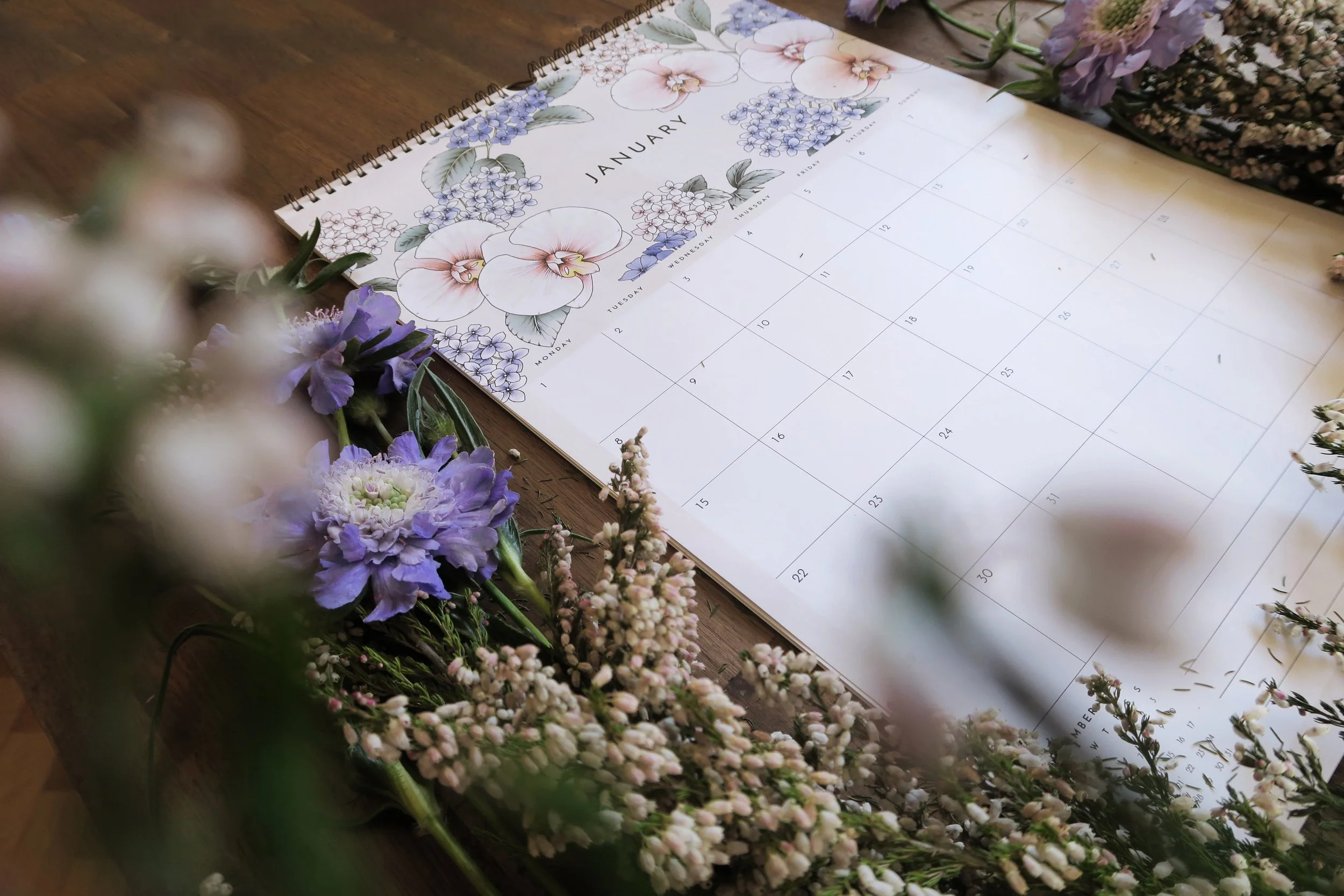 2024 Always Flowers Appointment Wall Calendar TYPOFLORA