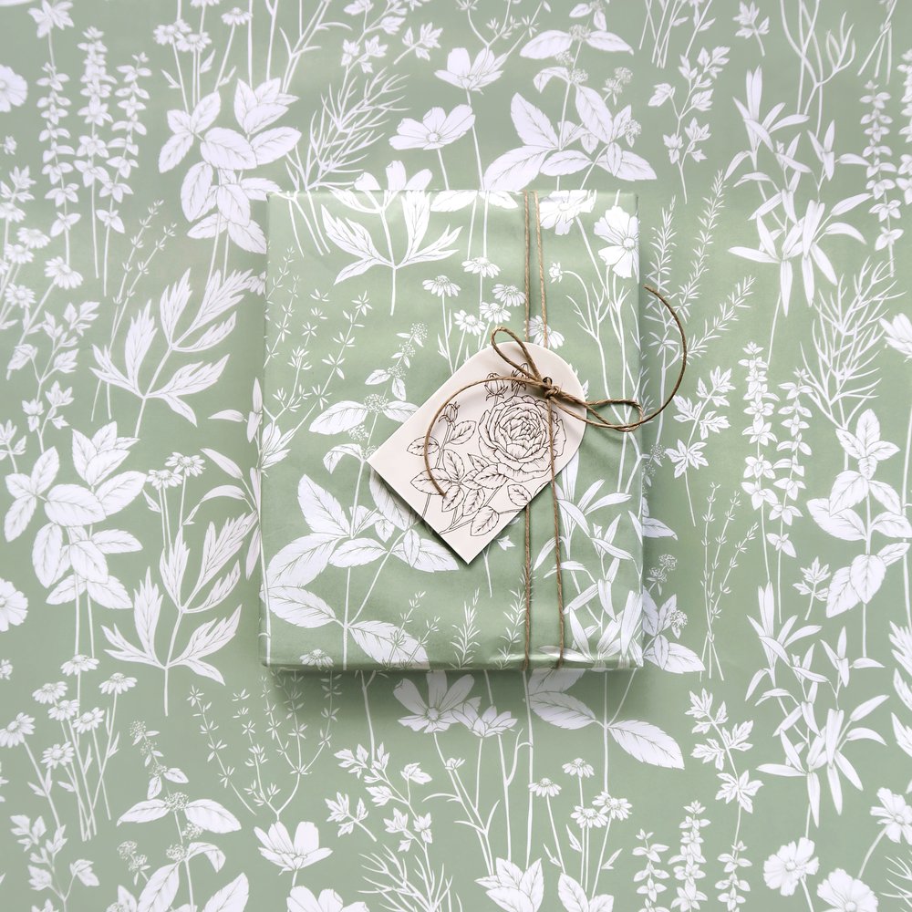 Tissue Paper - Herbs in Sage — TYPOFLORA