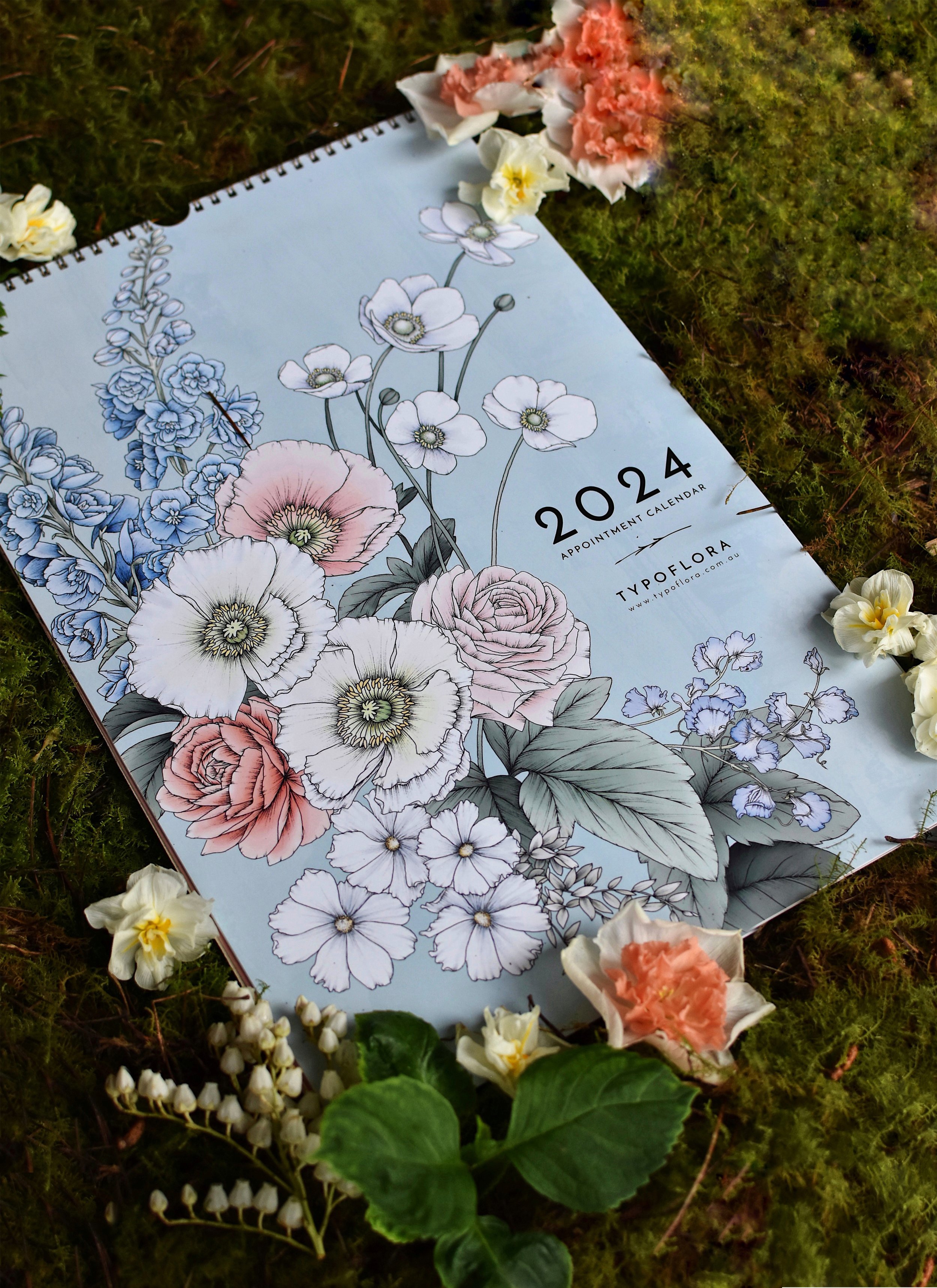 2024 Always Flowers Appointment Wall Calendar TYPOFLORA