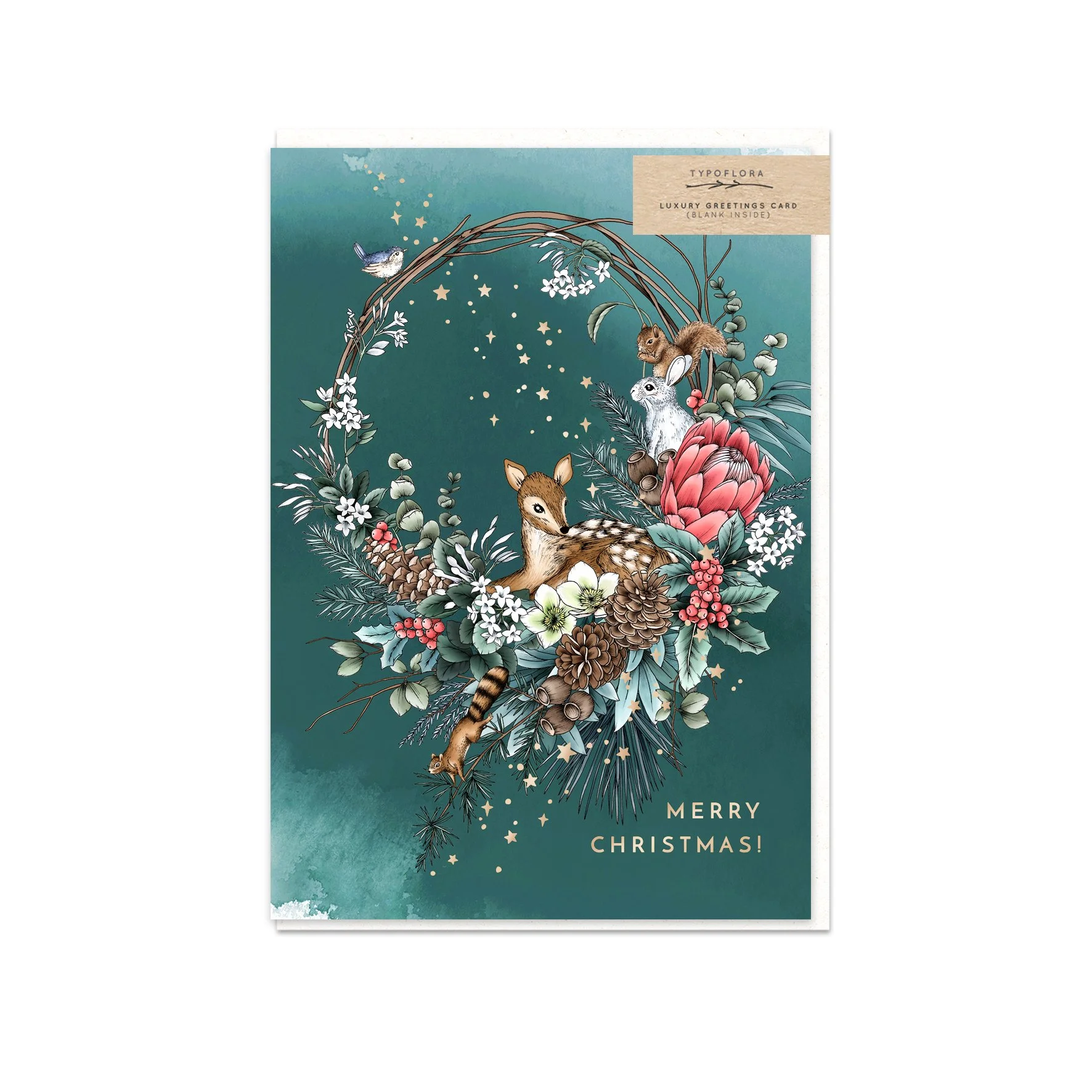 Enchanted Christmas Wreath Card