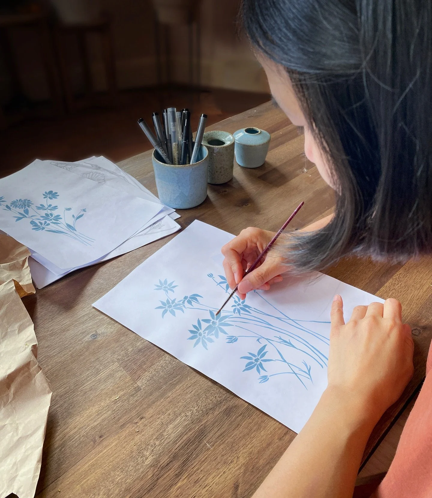 Back to where it all begins with brush in hand, petals taking shape.

These Typoflora x @thedairy designs started right here in the studio, one stroke at a time. I&rsquo;ve loved every moment of painting this series, and I&rsquo;m already dreaming up