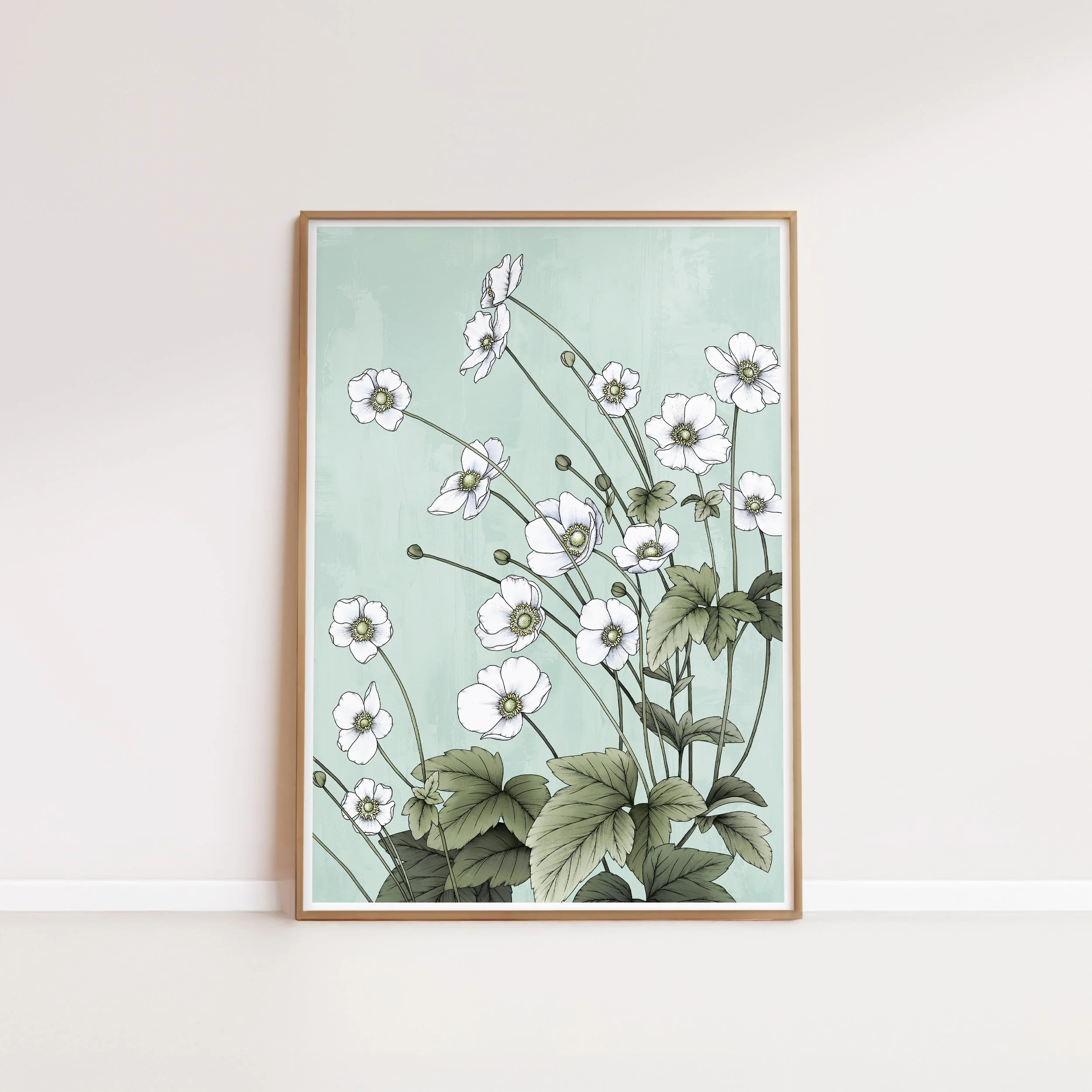Japanese Anemones Portrait Artprint
