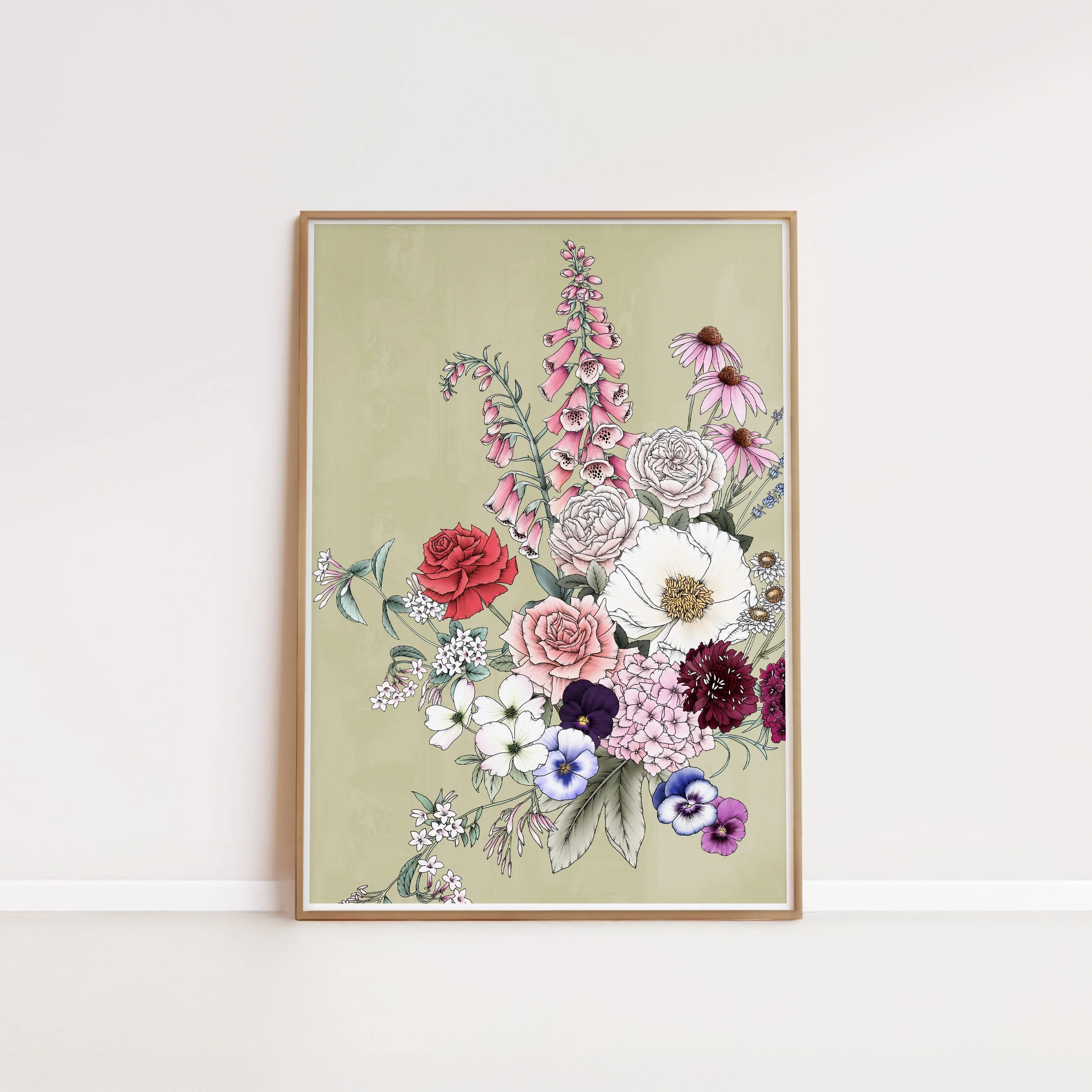 Florist Bouquet in Sage Artprint