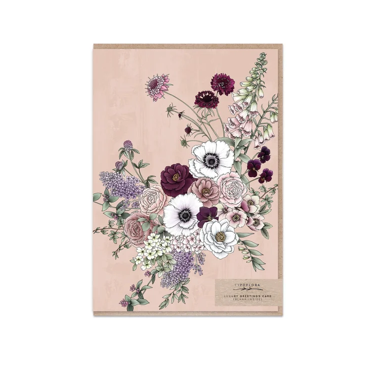 Florist Bouquet in Dusty Pink Card