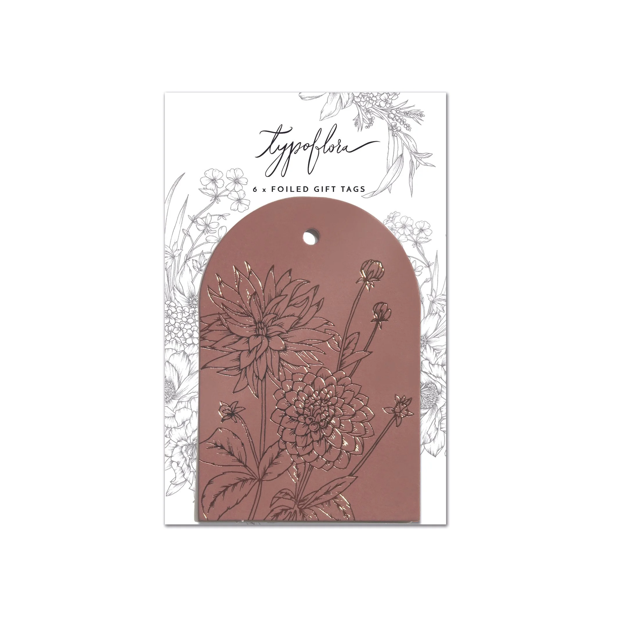 Brown Dahlias Gift Tags