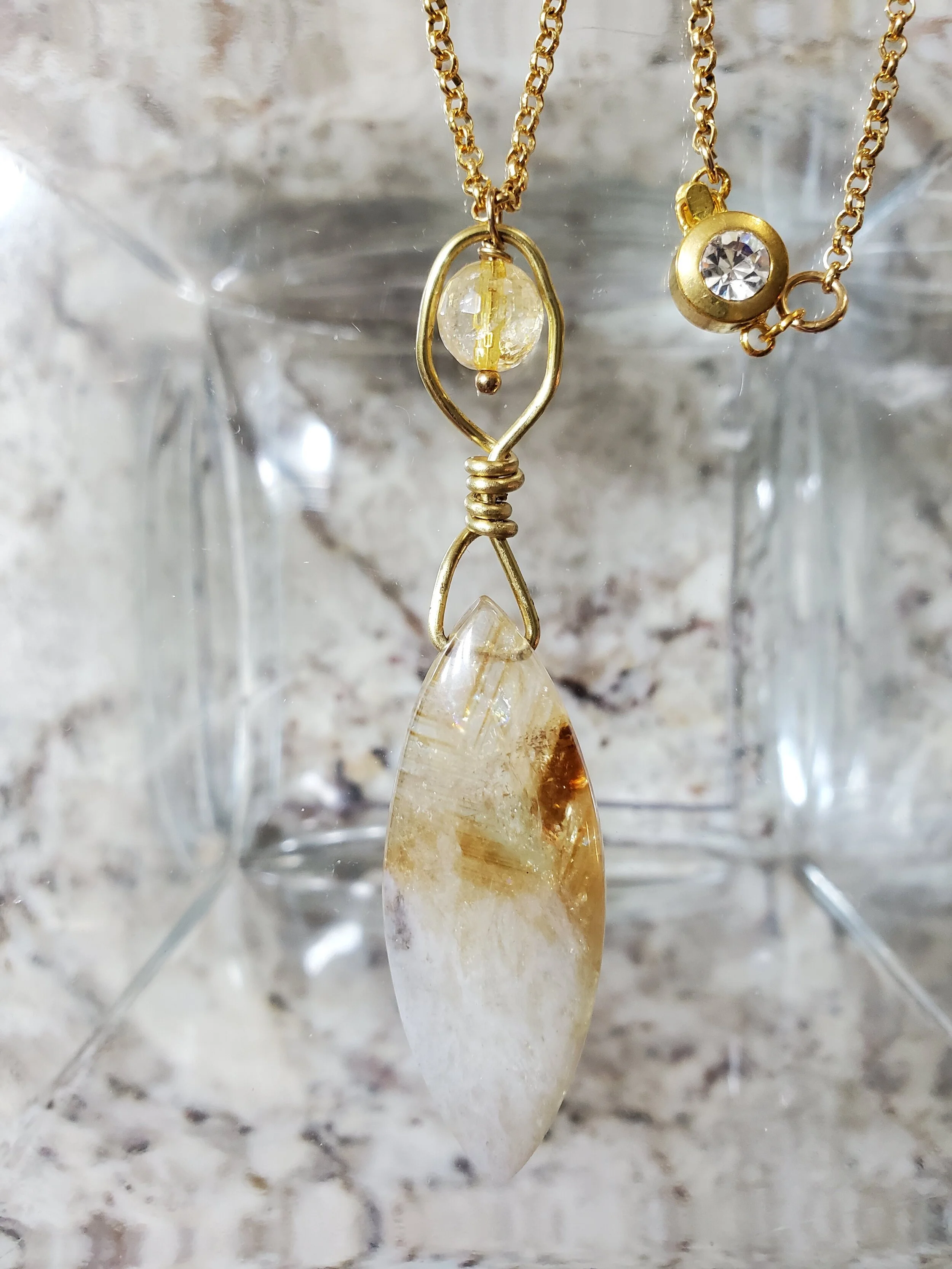 Rutilated Quartz with Citrine