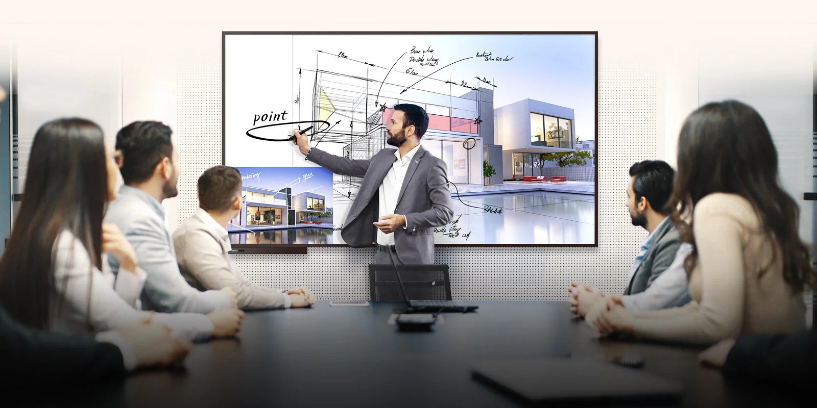 Conference Room with Interactive Touch Screen