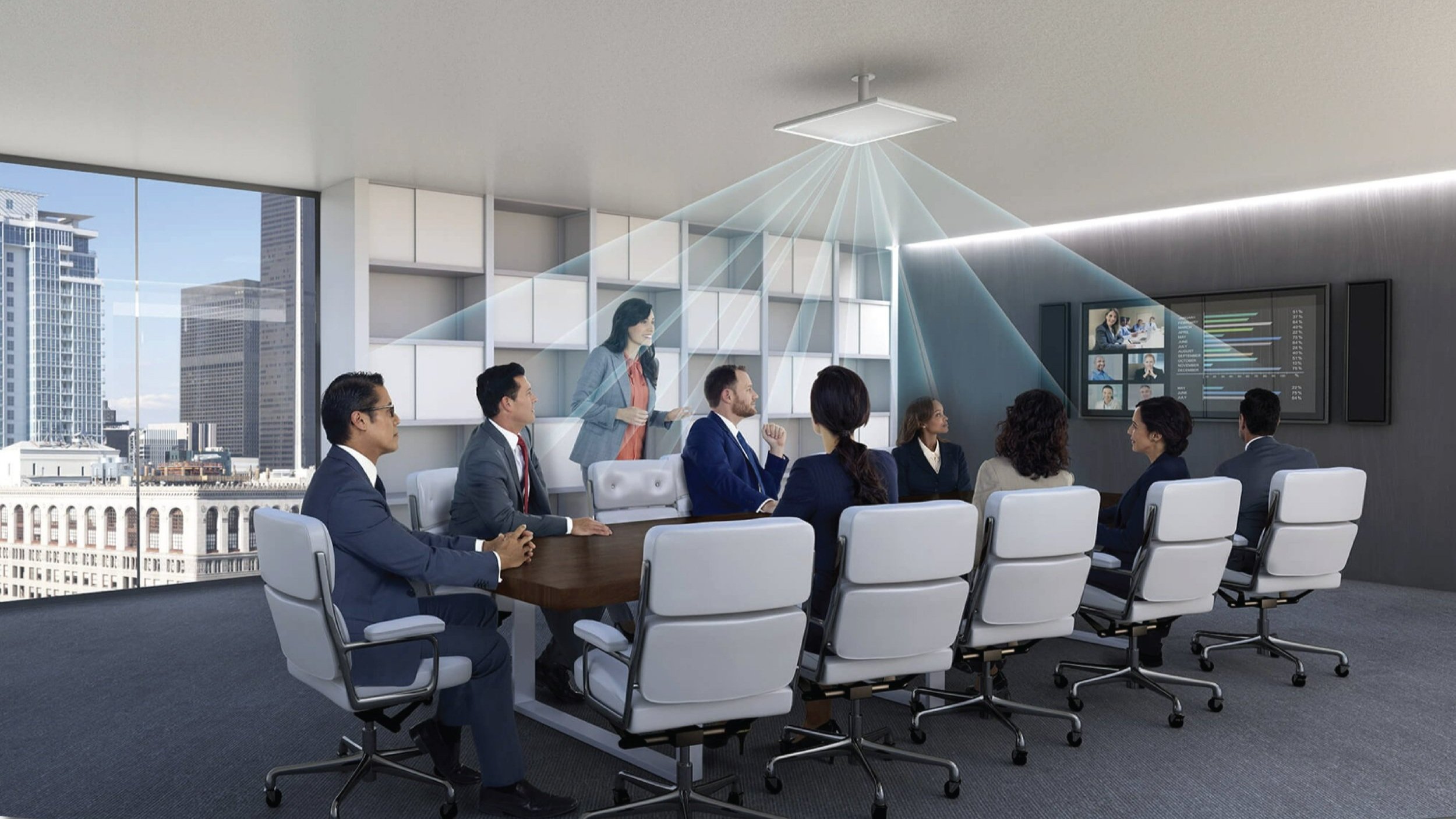 Meeting room with Ceiling Microphone