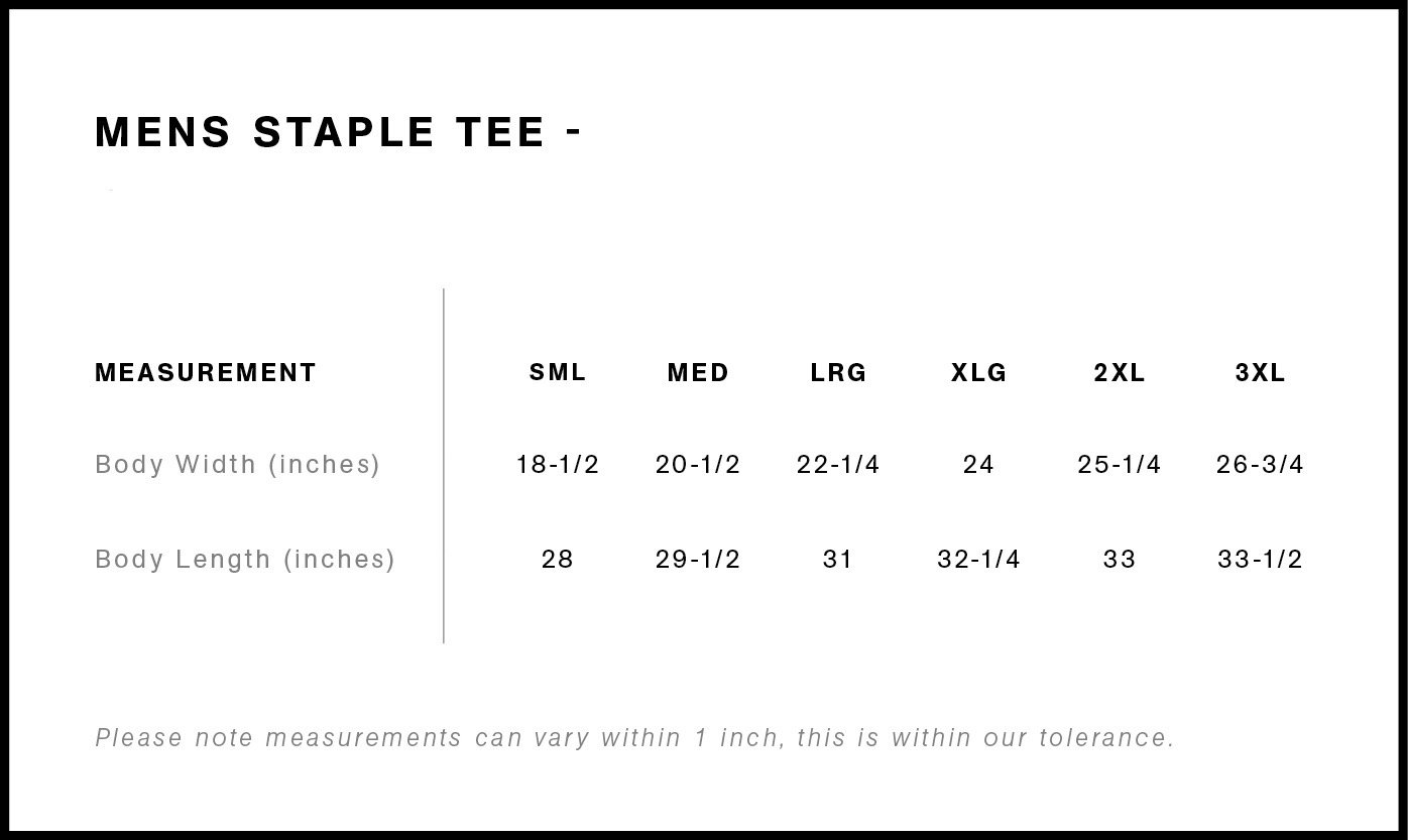 Mens size chart