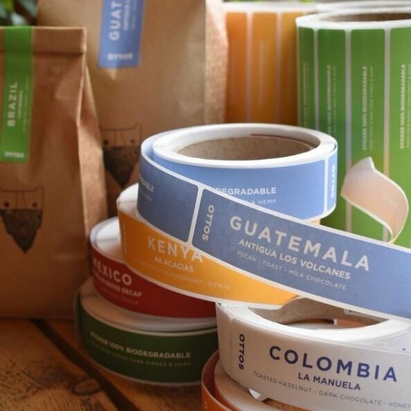 Ottos Biodegradable Coffee Labels