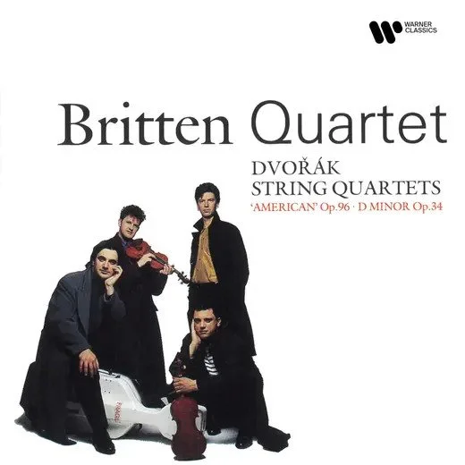 Britten Quartet performs Dvořák String Quartets "American" Op.96 and D minor Op.34 album cover.