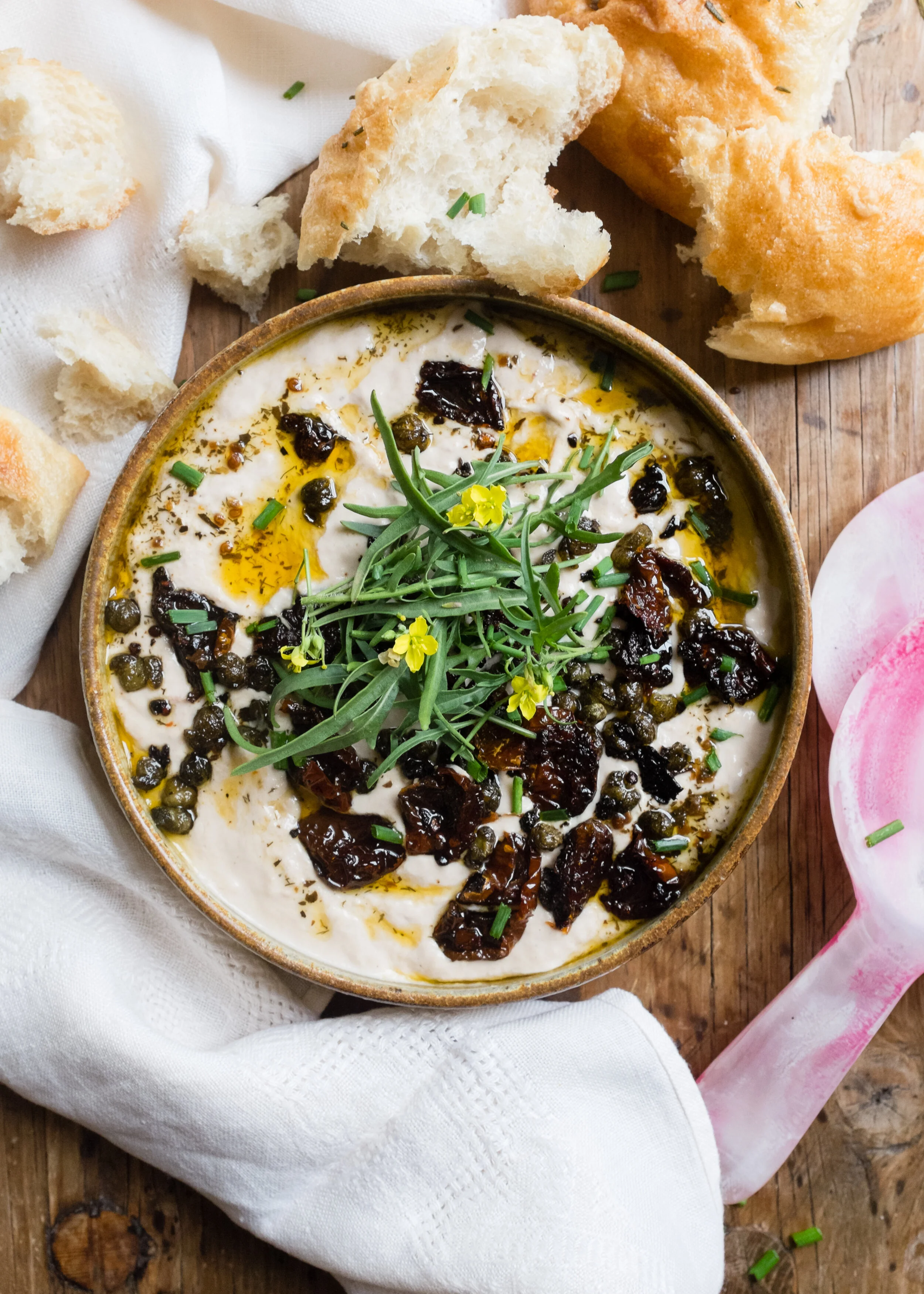 Tuna Dip with Crispy Capers and Sun-Dried Tomatoes