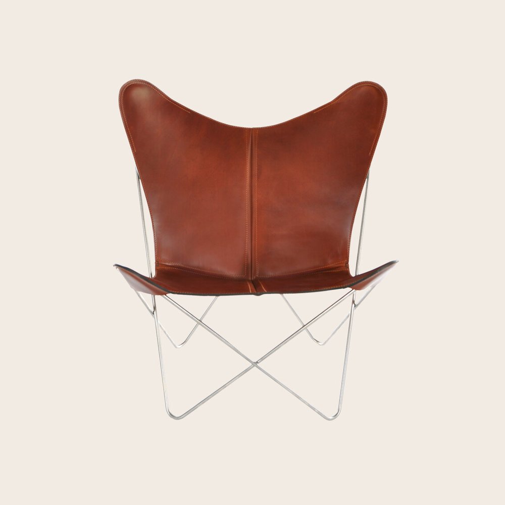 TRIFOLIUM Chair - Sculptural Scandinavian Leather Lounge Chair 