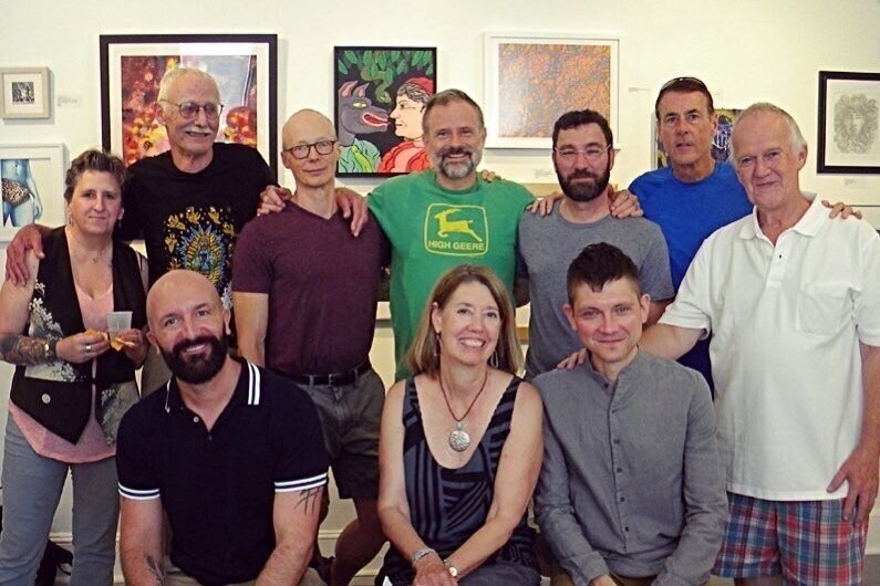 Artists at the Opening Reception of Into the Woods We Go… in June 2018.