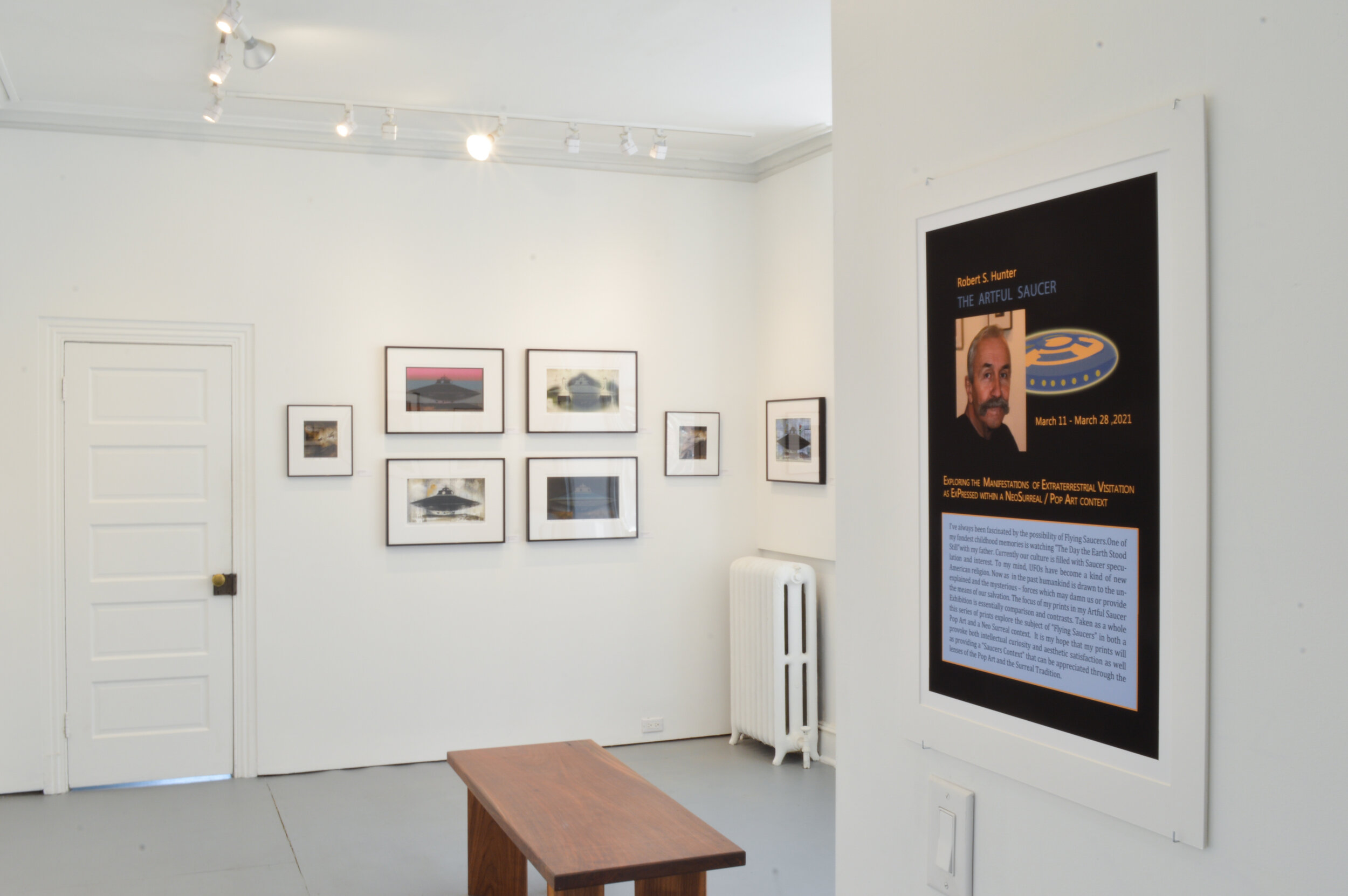 Installation image of The Artful Saucer in Gallery 2 at Da Vinci Art Alliance
