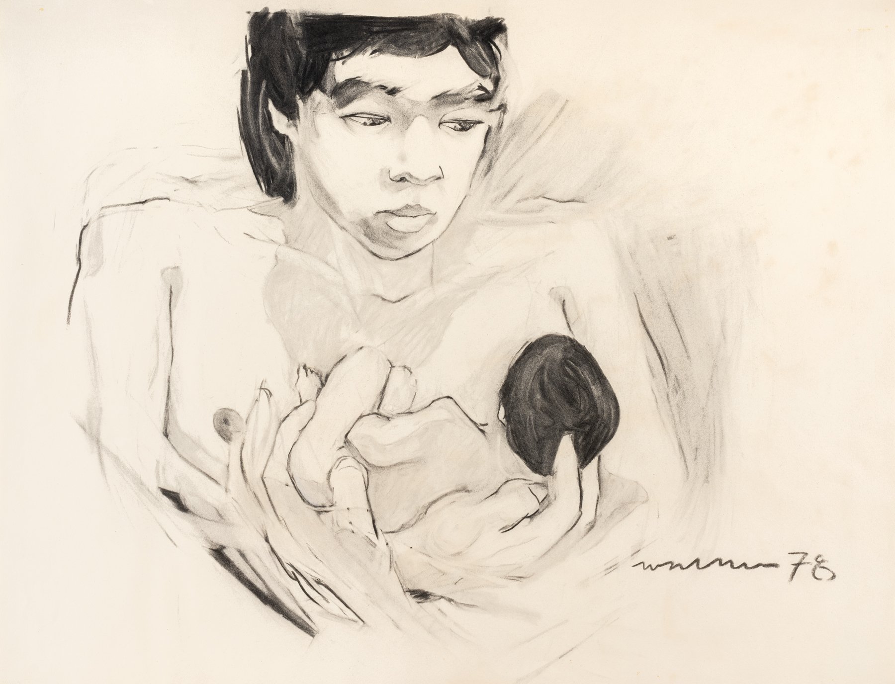 Woman Cradling Child