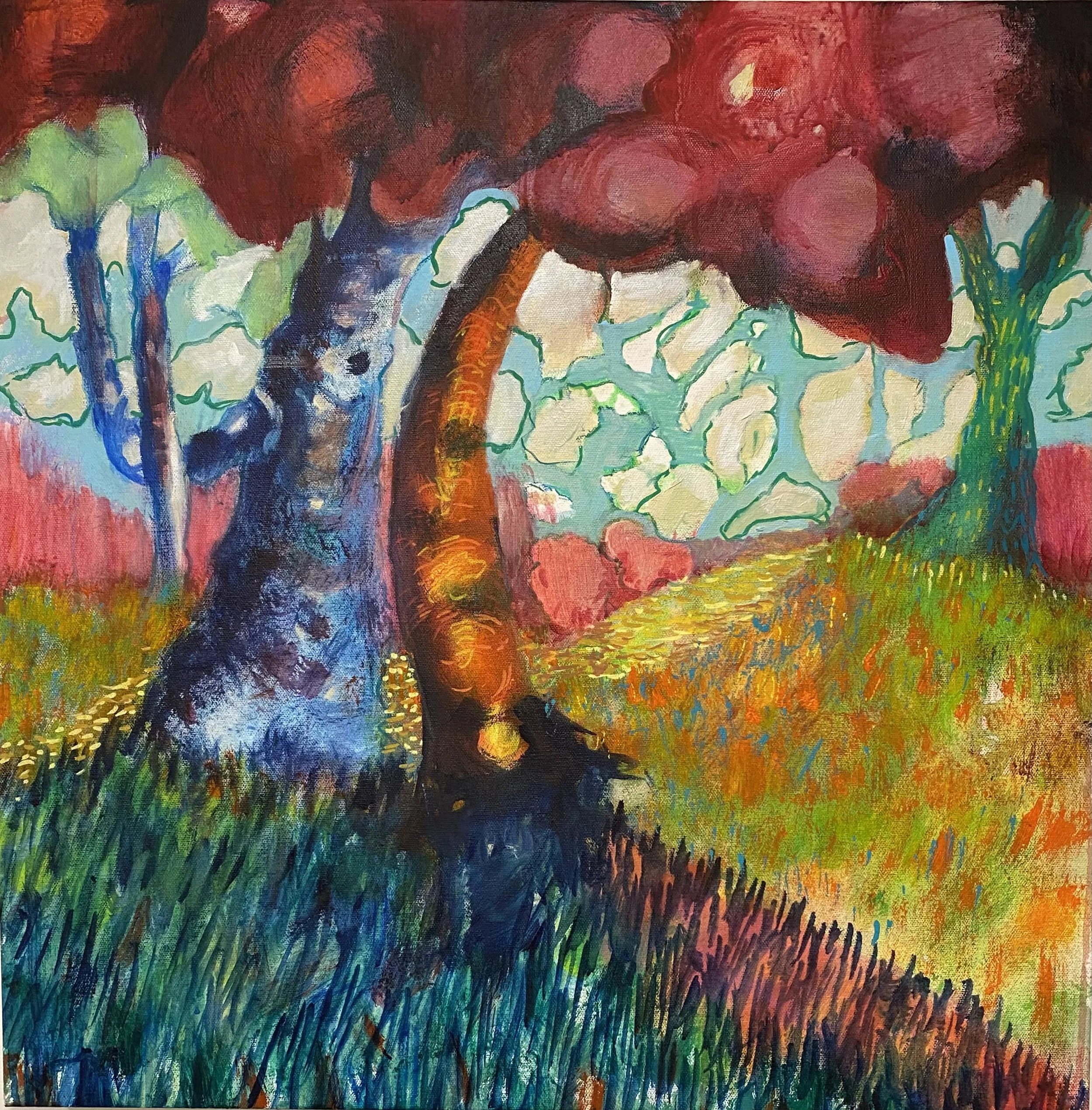 Coming Down to Joy 2026 24X24in Acrylic paint and marker .jpeg