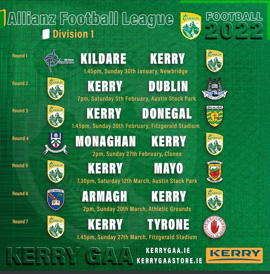 Allianz National League Fixtures — Spa GAA