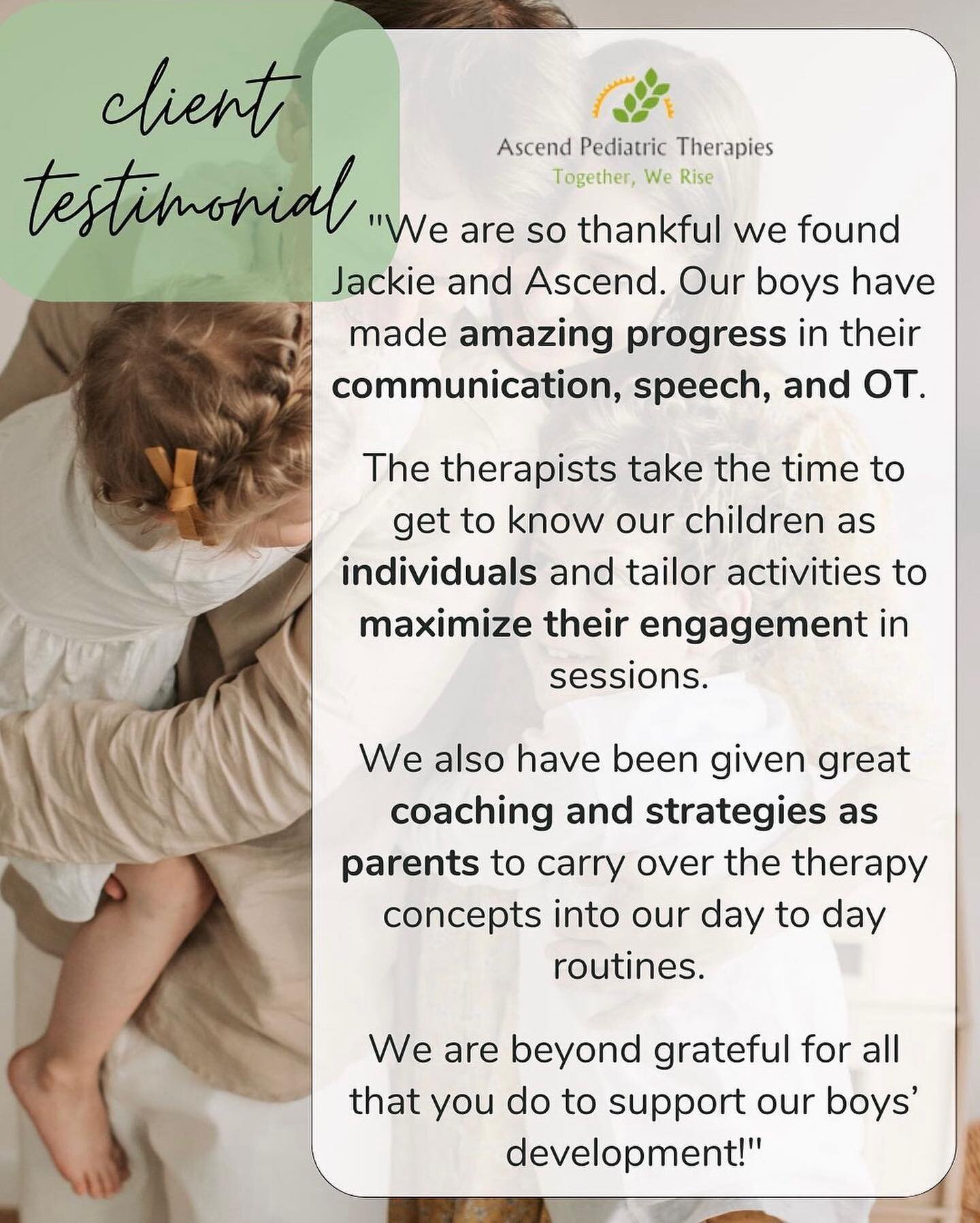 💛We are so thankful to work with such amazing families

🌟To see our 5-Star Google Reviews (or leave one if you&rsquo;ve worked with us!) check the link in bio!

👋🏻We look forward to serving your family &amp; helping your child along their develop