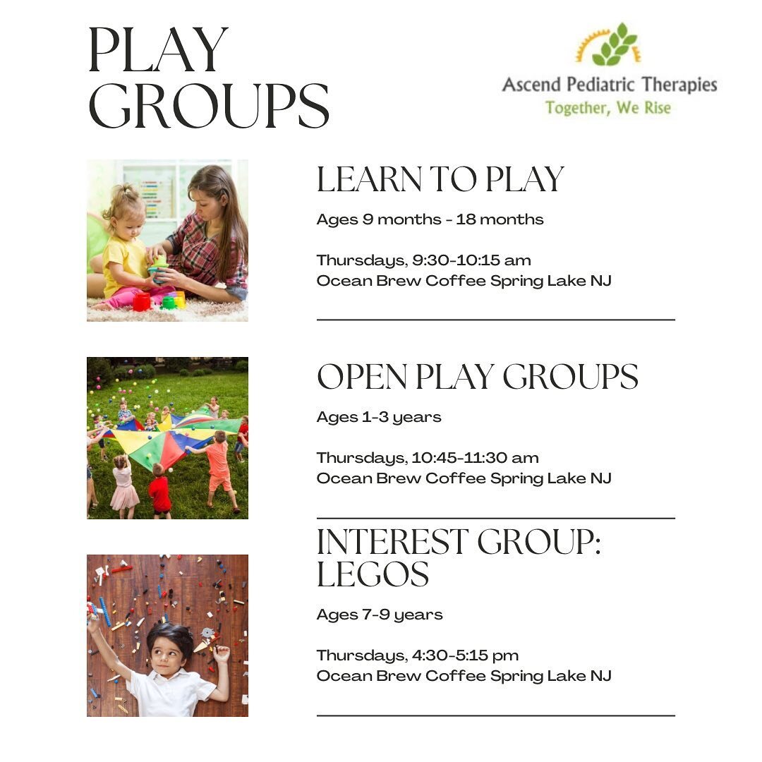 ☀️Join us at @oceanbrewcoffeenj on Thursdays this summer for developmental play groups! 

✅ Registration is OPEN - see link in bio for additional information &amp; to secure your spot! 

📧Feel free to reach out with any questions! Jackie@ascendpedth