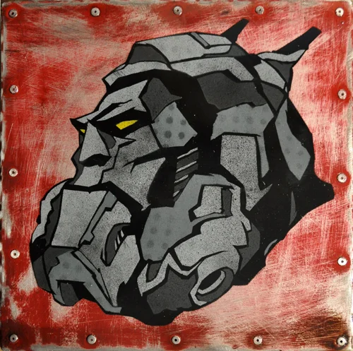 THUNDER HEAD 2011 Hand built stainless steel box frame, aluminum plated and stenciled, lacquer finish. signed and numbered. One of One. postage & packaging included.