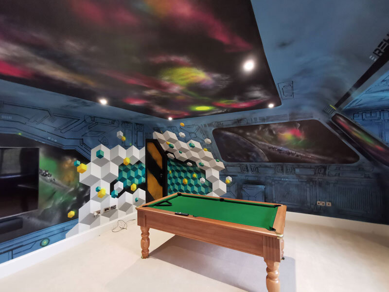 SCI-FI SPACE SHIP GAMES ROOM INTERIOR