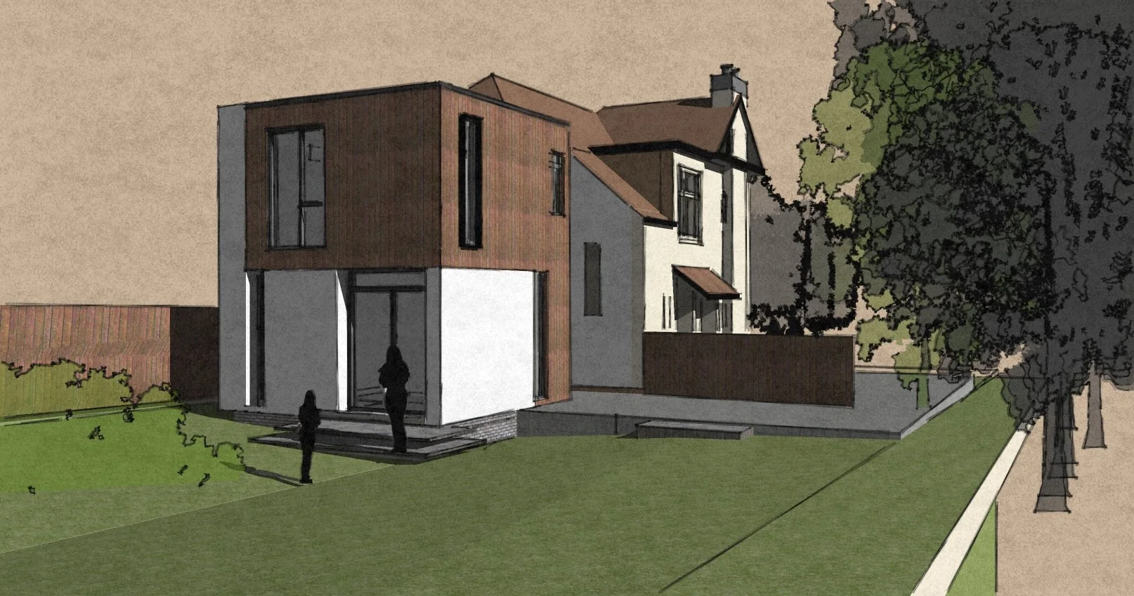 Giffnock house extension cubic timber and render axn Architecture Glasgow architect (2).jpg