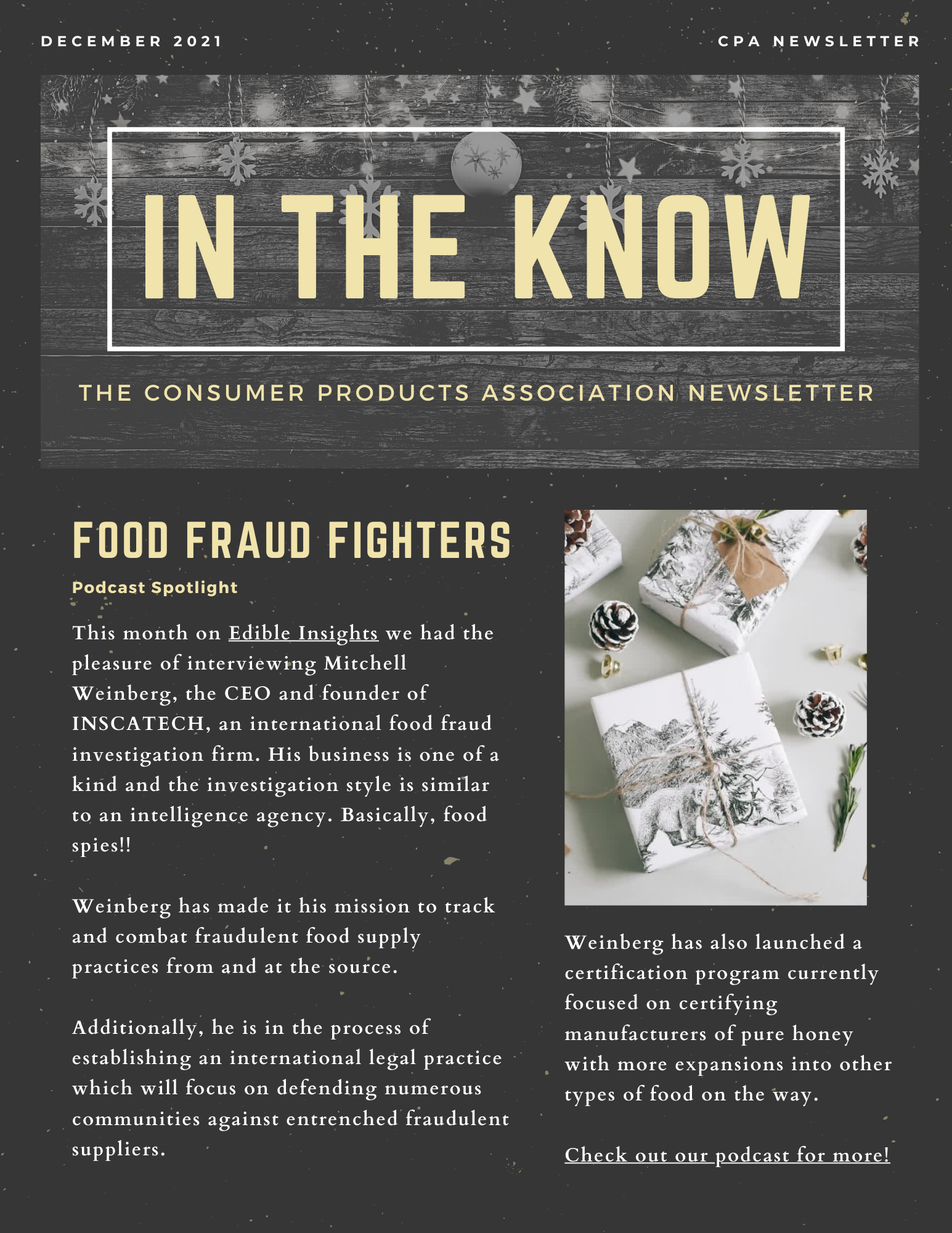 In the Know, Vol. 3, December Issue