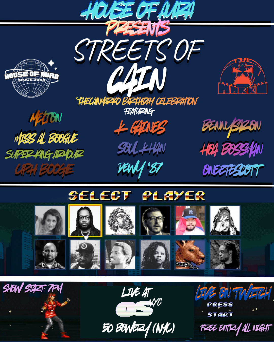 HOUSE OF AURA PRESENTS: Streets of Cain