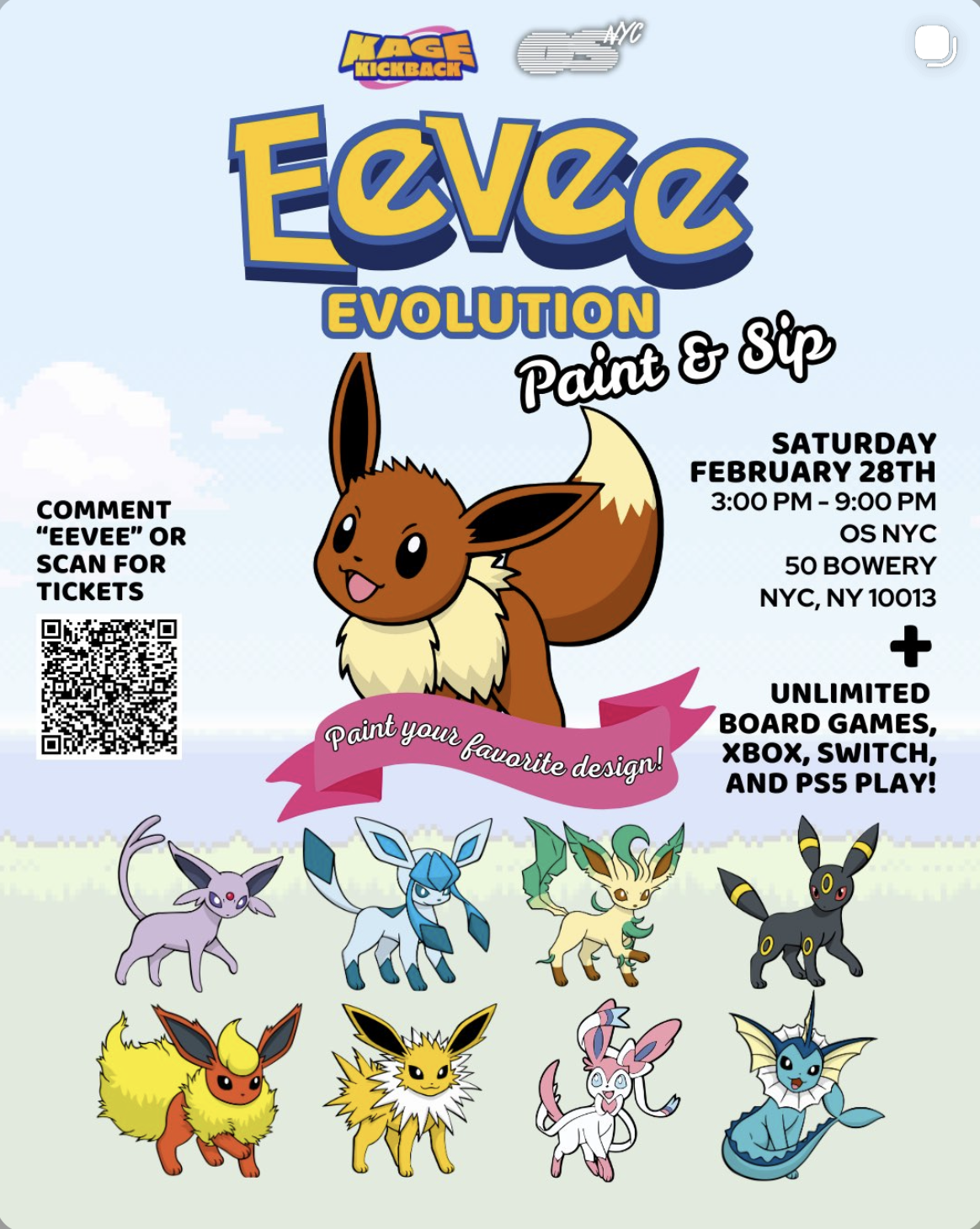 Kage Kickback Presents: Eevee-lution Paint &amp; Sip
