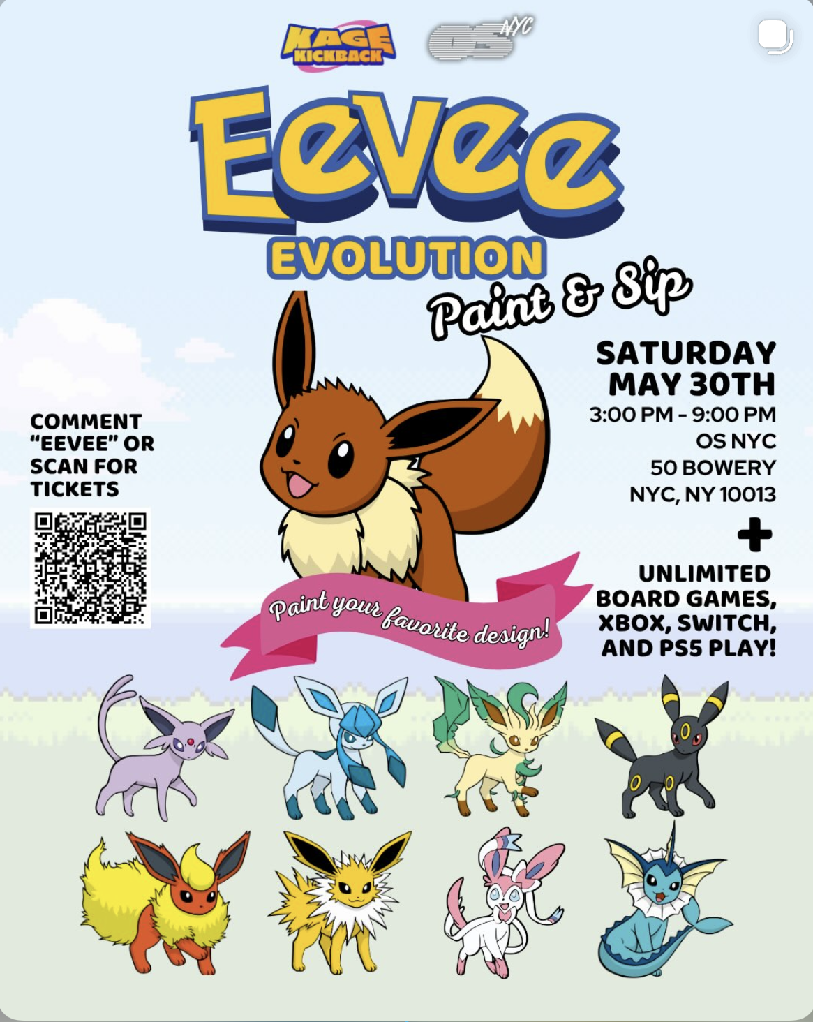 Kage Kickback Presents: Eevee-lution Paint &amp; Sip 