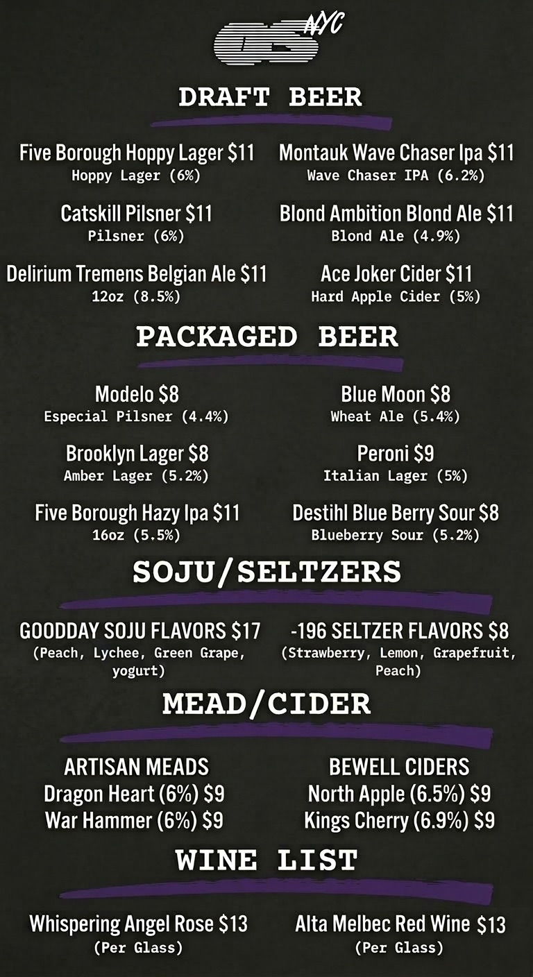 OS NYC Spring '25 Beer & Wine Menu