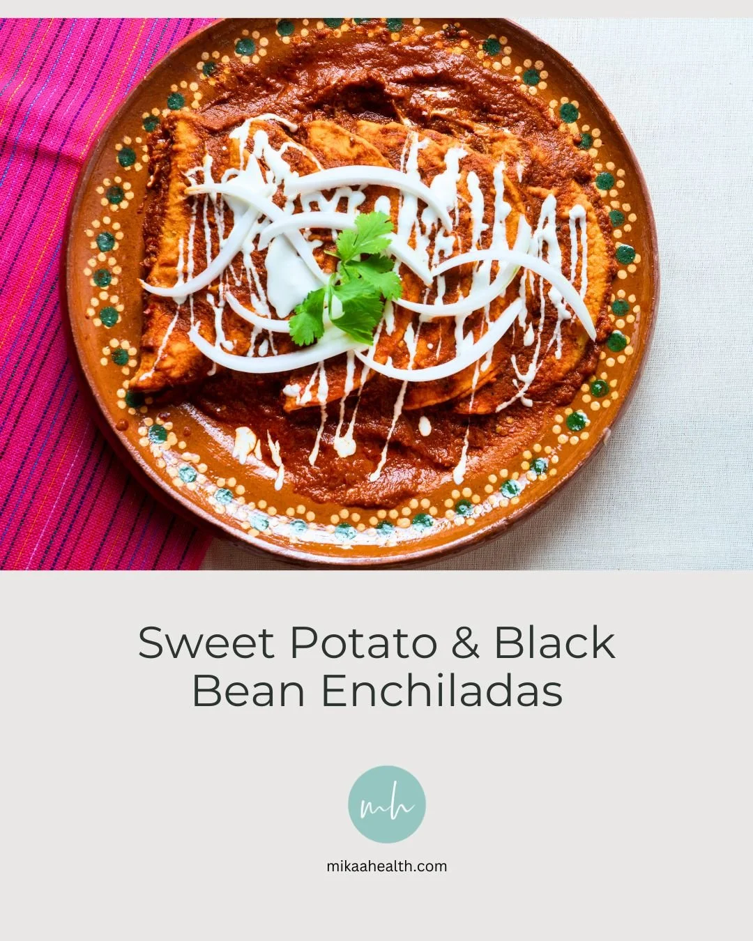 𝐖𝐚𝐧𝐭 𝐚 𝐜𝐨𝐳𝐲, 𝐧𝐮𝐭𝐫𝐢𝐭𝐢𝐨𝐮𝐬 𝐝𝐢𝐧𝐧𝐞𝐫 𝐭𝐡𝐞 𝐰𝐡𝐨𝐥𝐞 𝐟𝐚𝐦𝐢𝐥𝐲 𝐰𝐢𝐥𝐥 𝐥𝐨𝐯𝐞? 
These sweet potato &amp; black bean enchiladas are hearty, satisfying, and perfect for prepping ahead.

𝑊ℎ𝑦 𝑖𝑡 ℎ𝑒𝑙𝑝𝑠: Sweet potato = vi