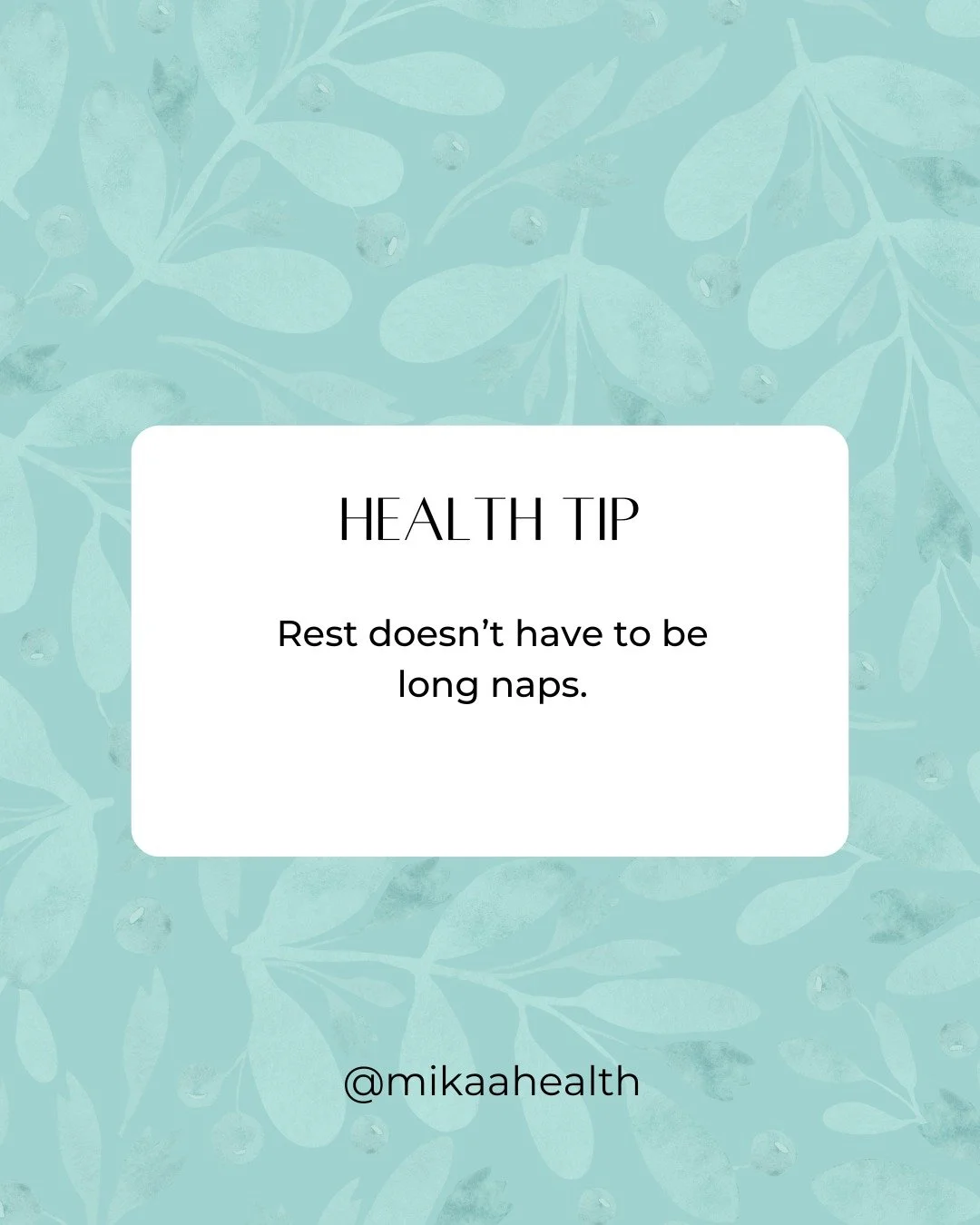 𝐇𝐞𝐚𝐥𝐭𝐡 𝐓𝐢𝐩: 𝟓. 𝐏𝐫𝐚𝐜𝐭𝐢𝐜𝐞 &ldquo;𝐌𝐢𝐜𝐫𝐨-𝐑𝐞𝐬𝐭&rdquo;!
Even 60 seconds of closed eyes or deep breathing can reset your system.

Learn more at:
Link In Bio

 #MikaaHealth #HealthCoach #GriefSupport #HealthAfterLoss #NaturalHealth