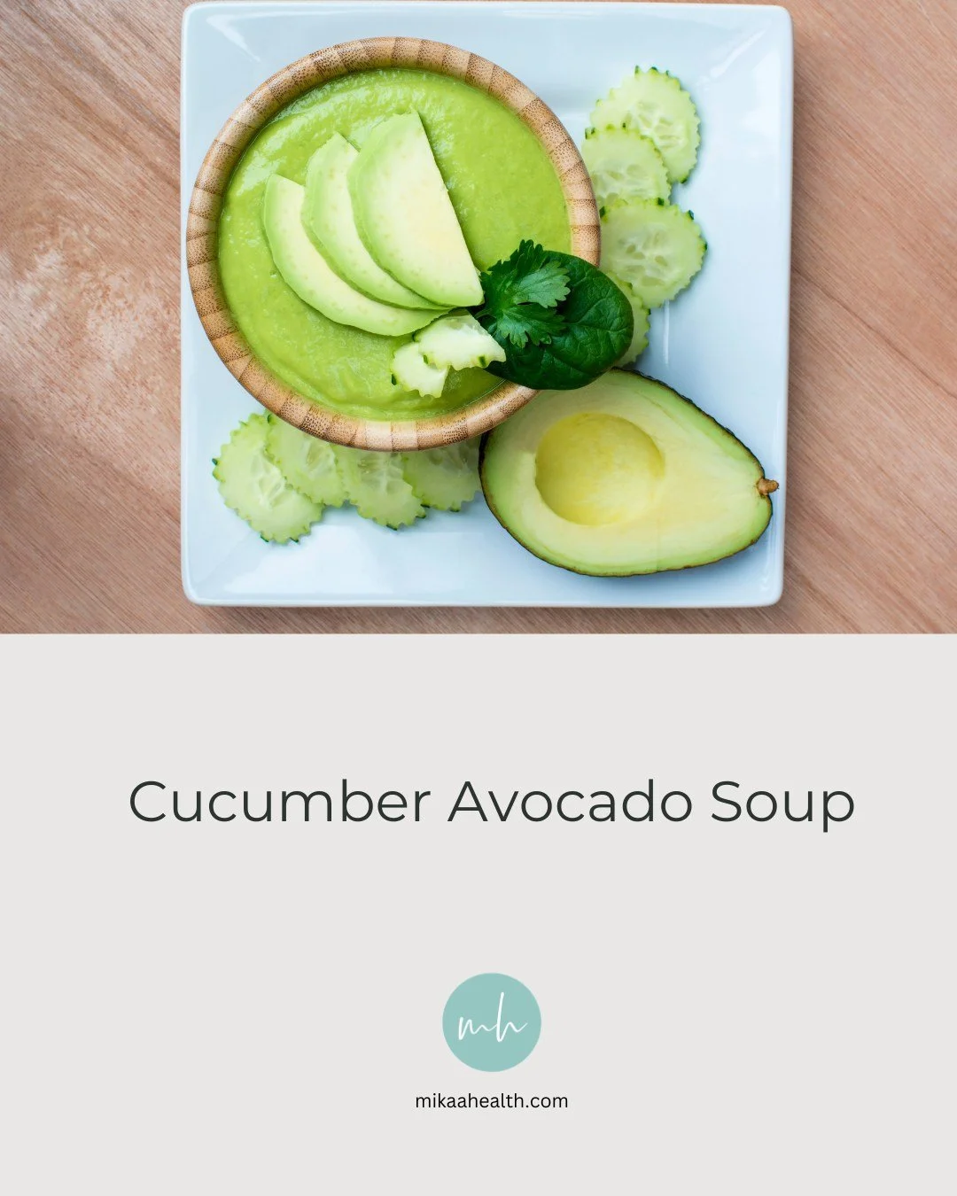 Not every meal has to be warm; sometimes your body craves something light and refreshing.
This cucumber avocado soup is hydrating, full of healthy fats, and incredibly easy to make.

Blend:
- Cucumber
- Avocado
- Greek yogurt or plant-based alternati
