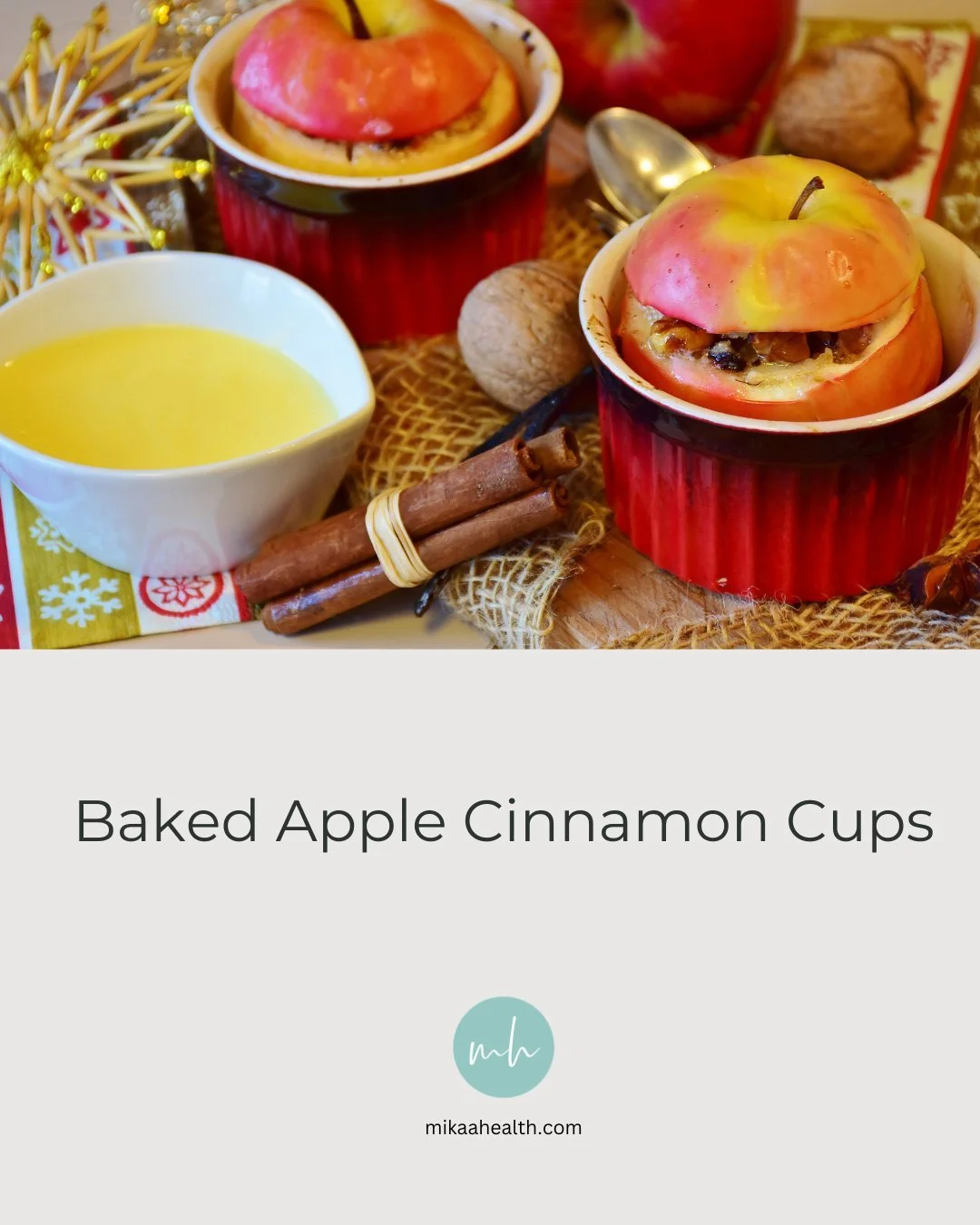 When you&rsquo;re craving something sweet, you can still choose something that supports your well-being.
These baked apple cinnamon cups are warm, naturally sweet, and comforting without being heavy.

Fill apple halves with:
- Oats
- Cinnamon
- Chopp