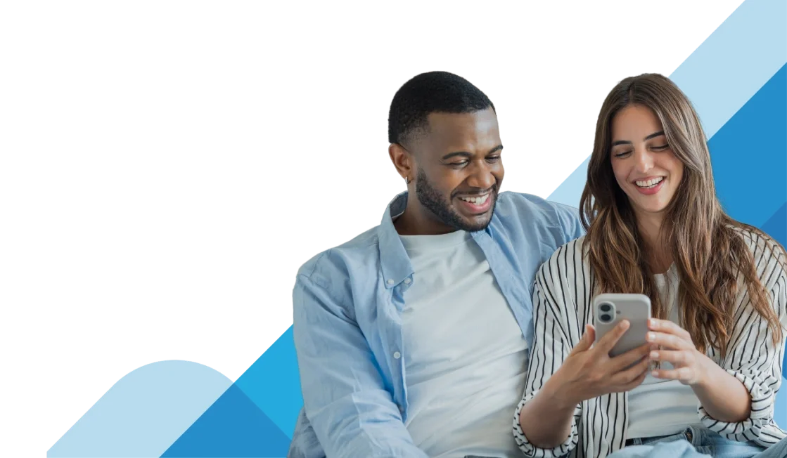 Happy consumers verifying Unifin legitimacy by reviewing official account information, communications, and account details through secure Unifin channels.