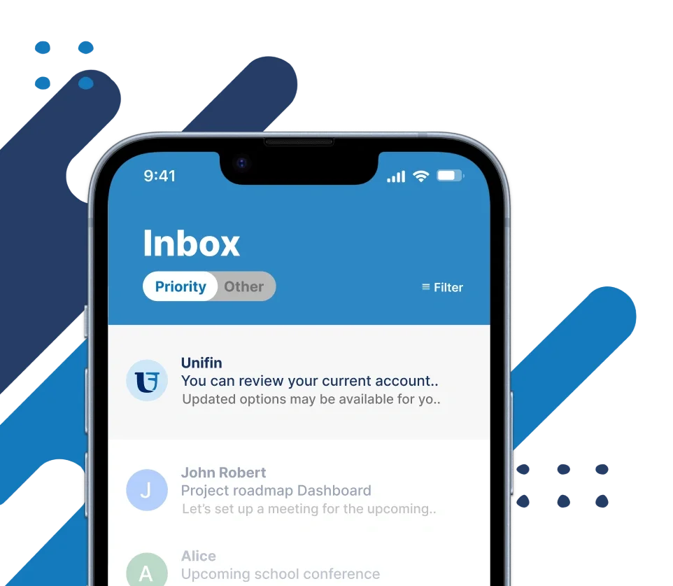 Consumer opening a Unifin email and reviewing account details to verify a Unifin email before responding to a debt collector email or debt email