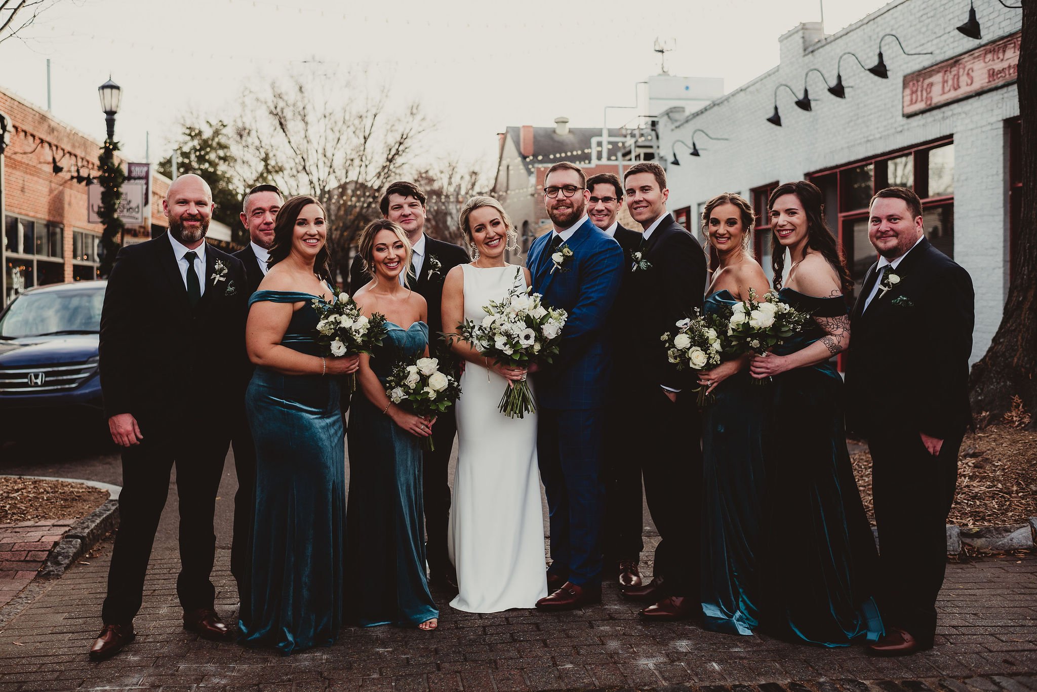 wedding party in downtown raleigh