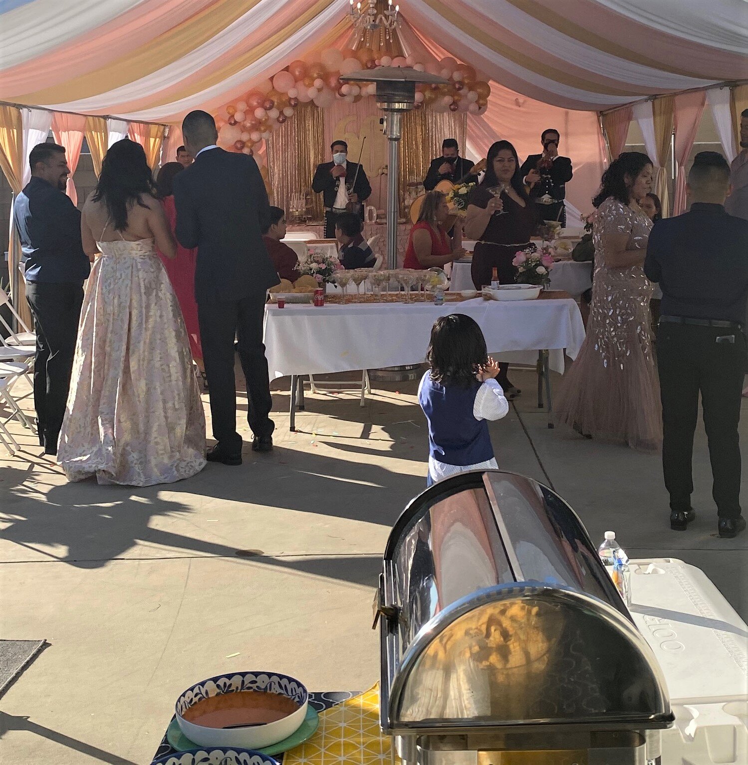 Mexican wedding reception featuring taco bar catering and fresh Mexican food service in Riverside County.
