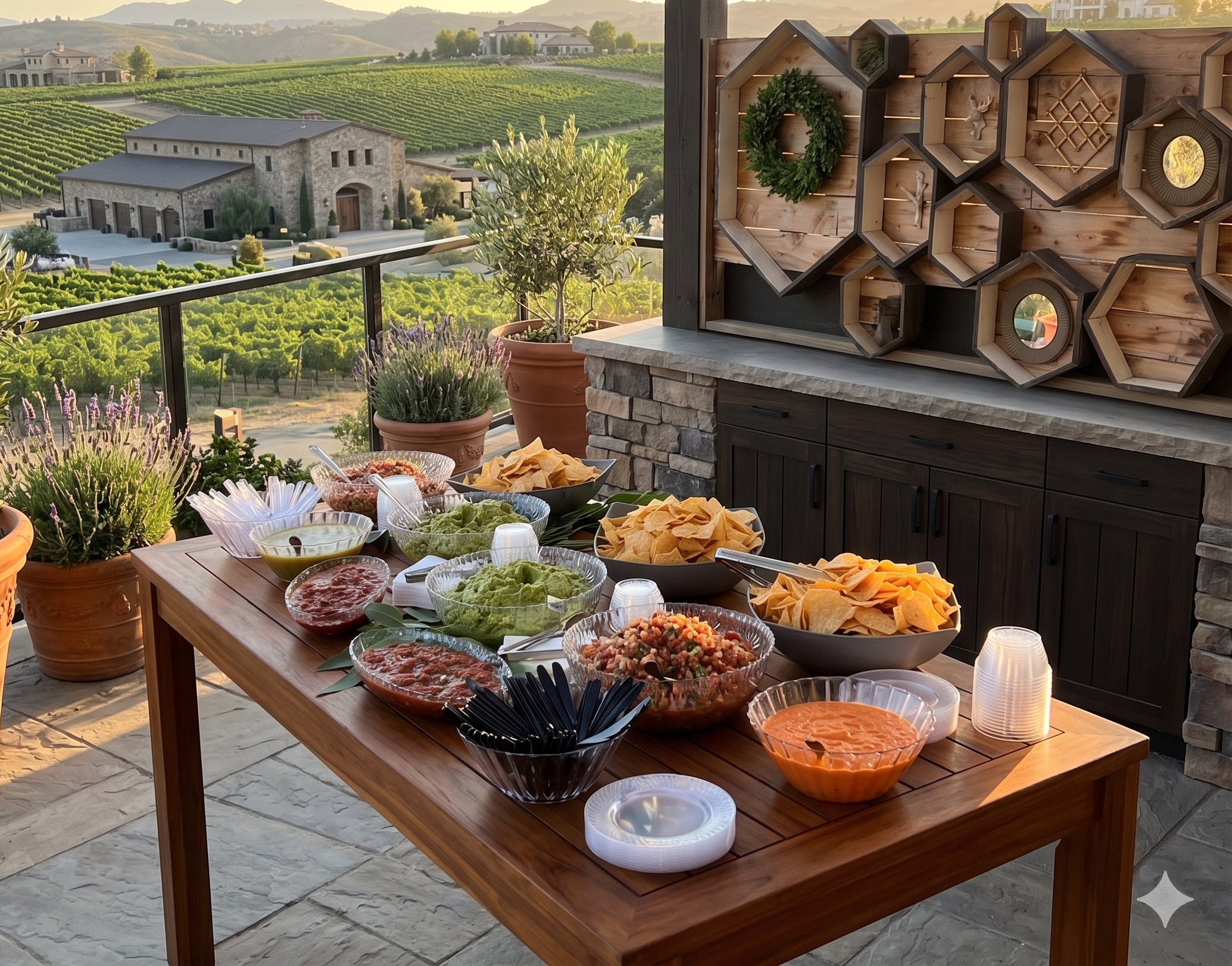 Boutique artisan salsa bar for winery-style weddings and private events in Orange County