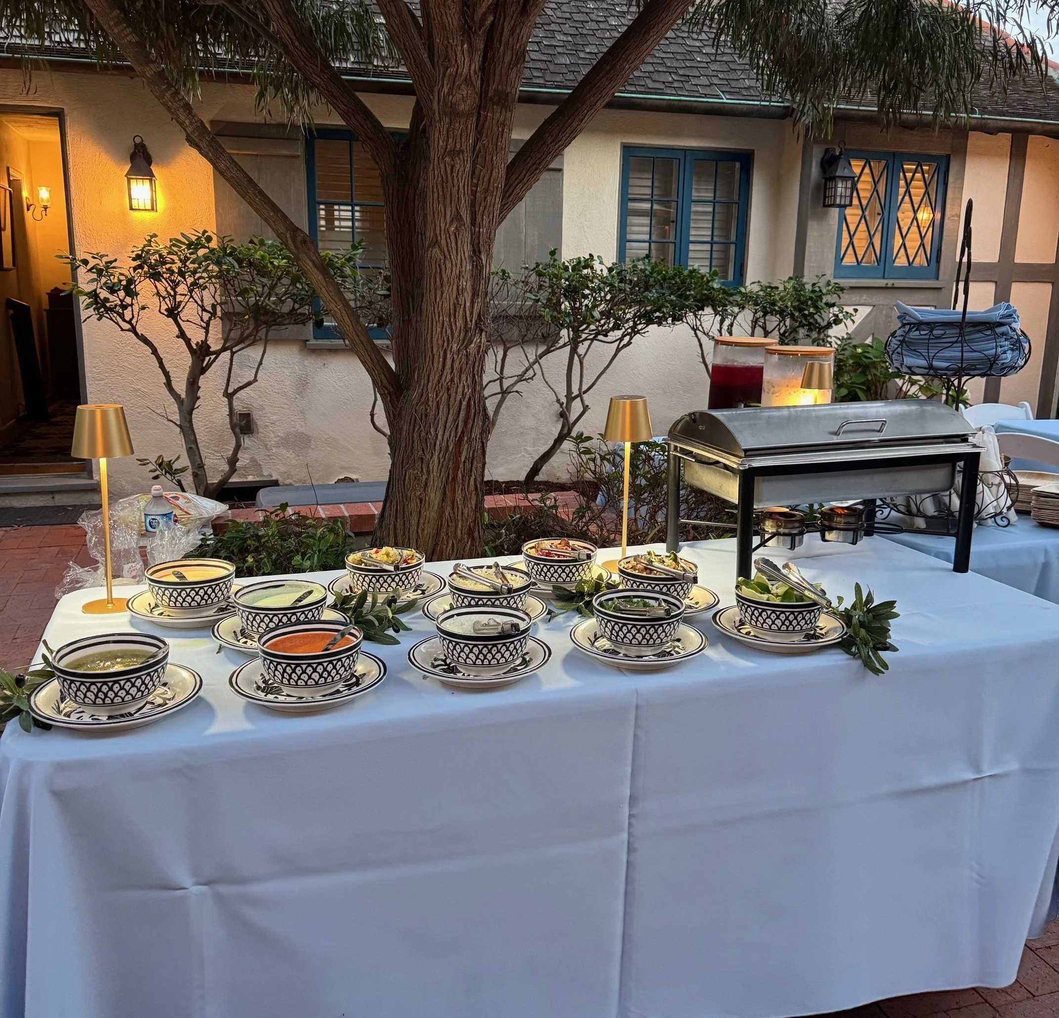 Boutique artisan wedding taco catering station with professional lighting and manned service in Orange County