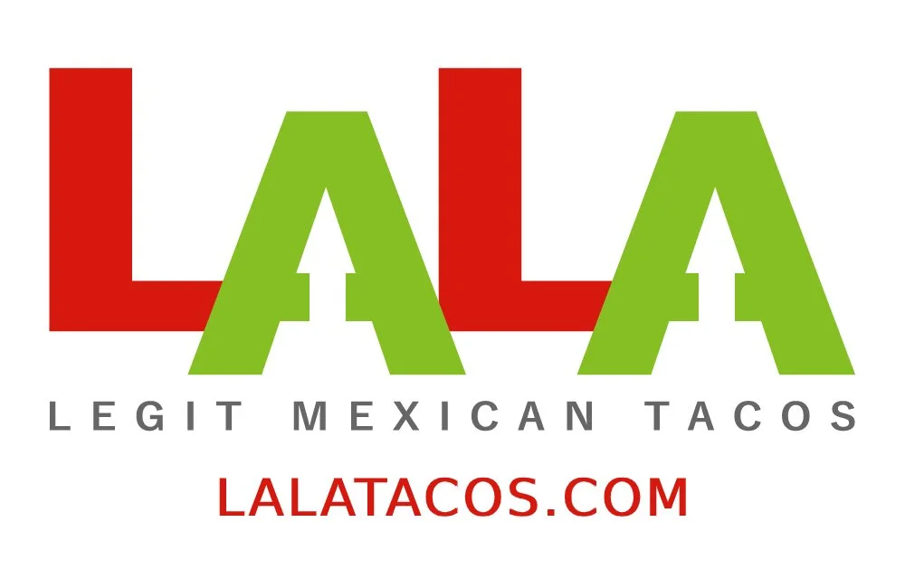 LaLa Tacos official business logo for boutique artisan Mexican taco catering services in Southern California