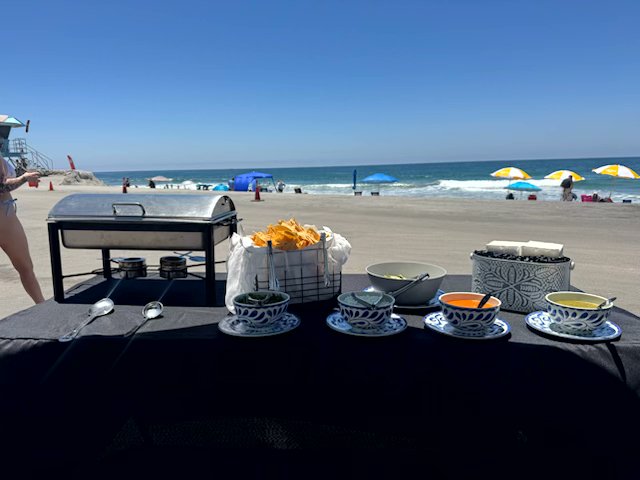 Mission Beach Corporate Team Building Taco Bar Setup