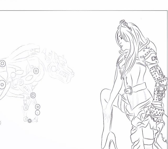 Working on something new. Stay in touch. By @pixelz.fairy #sketch #illustration #illustrator #steampunk #steampunkart #comicbookartist #art #digitalart #procreate #affinitydesigner #littleredridinghood #steampunkstyle #fantasyart #fantasy #scifi #digital_art #digitalpainting