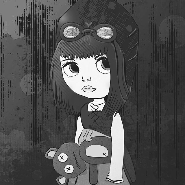 I might even like it more in B&W - by @pixelz.fairy #digitalart #vectorart #vector #graphicdesign #graphicart #steampunk #cutegirl #steampunkgirl #affinitydesigner #frankentoon #vectordesign #affinitydesigner #vintage #vectorvintage #illustration #illustrator #illustrationartists